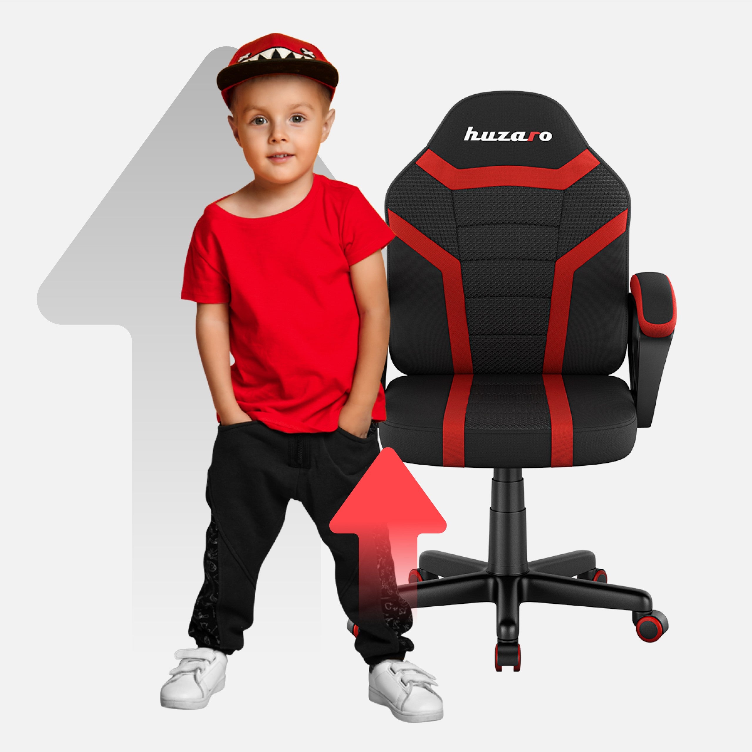Poltrona da gaming per bambini HUZARO RANGER 1.0 Red Mesh