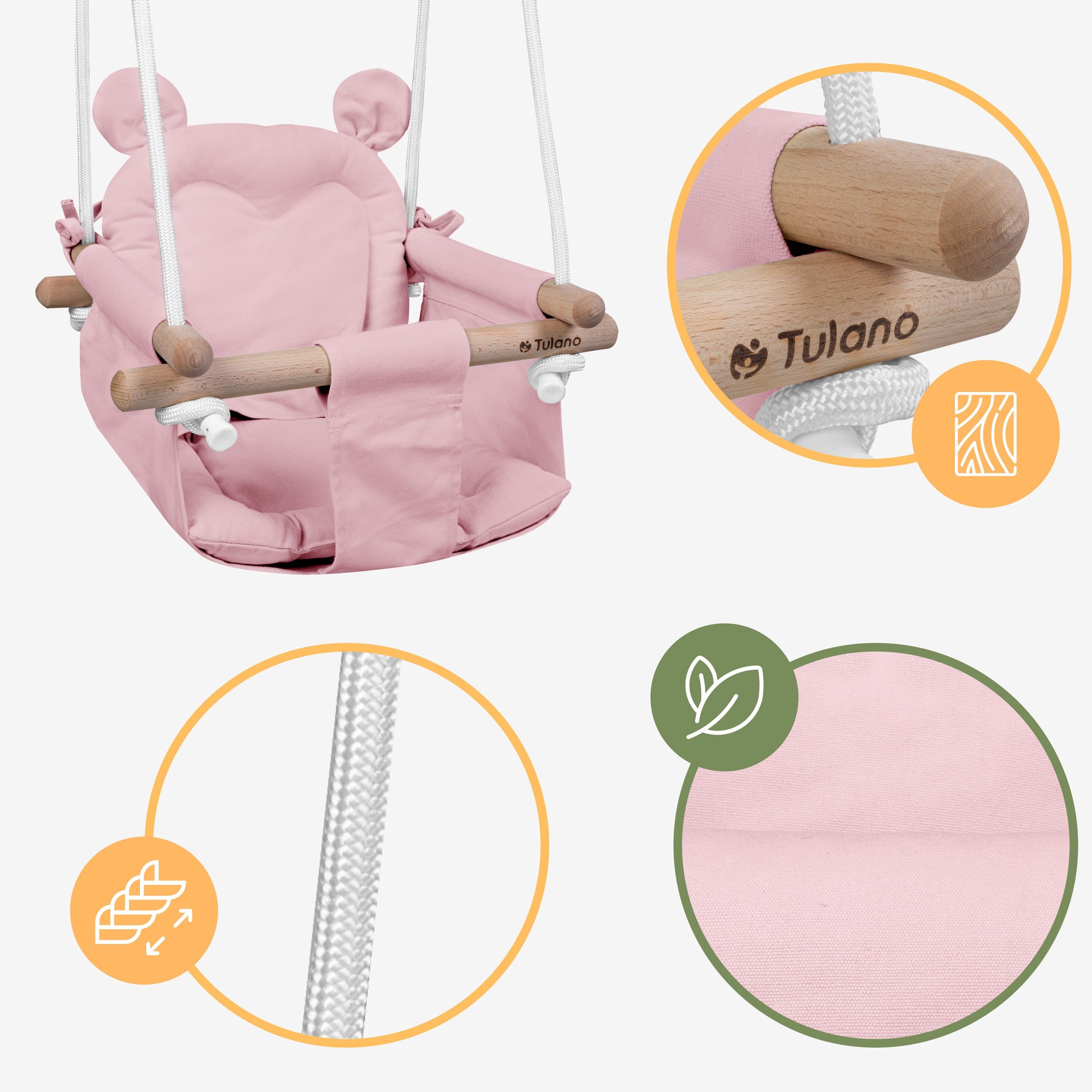 Altalena per bambini TULANO Hop 30 Pink