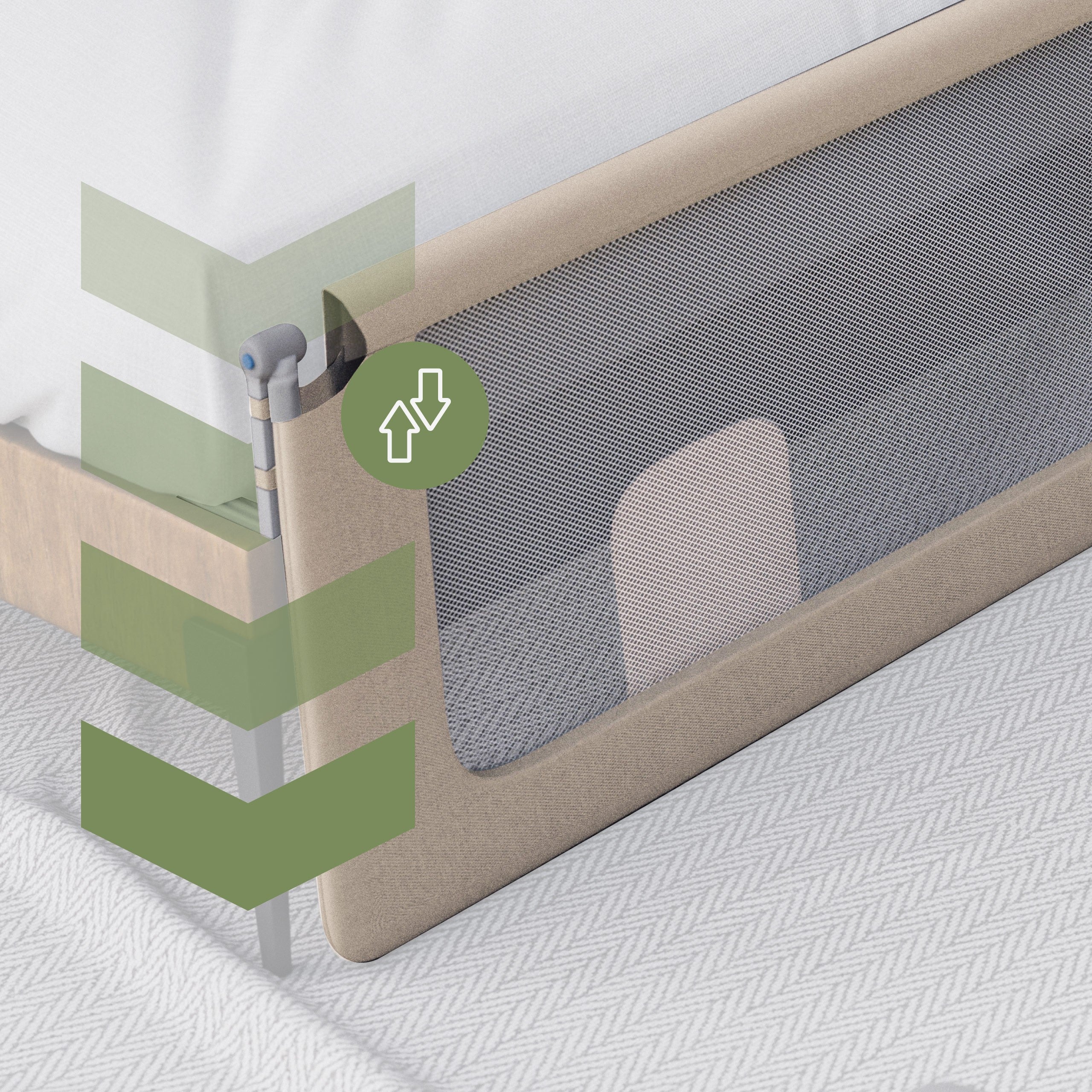 Sponda di protezione per letto da 200 cm Tulano Cover 30 Beige