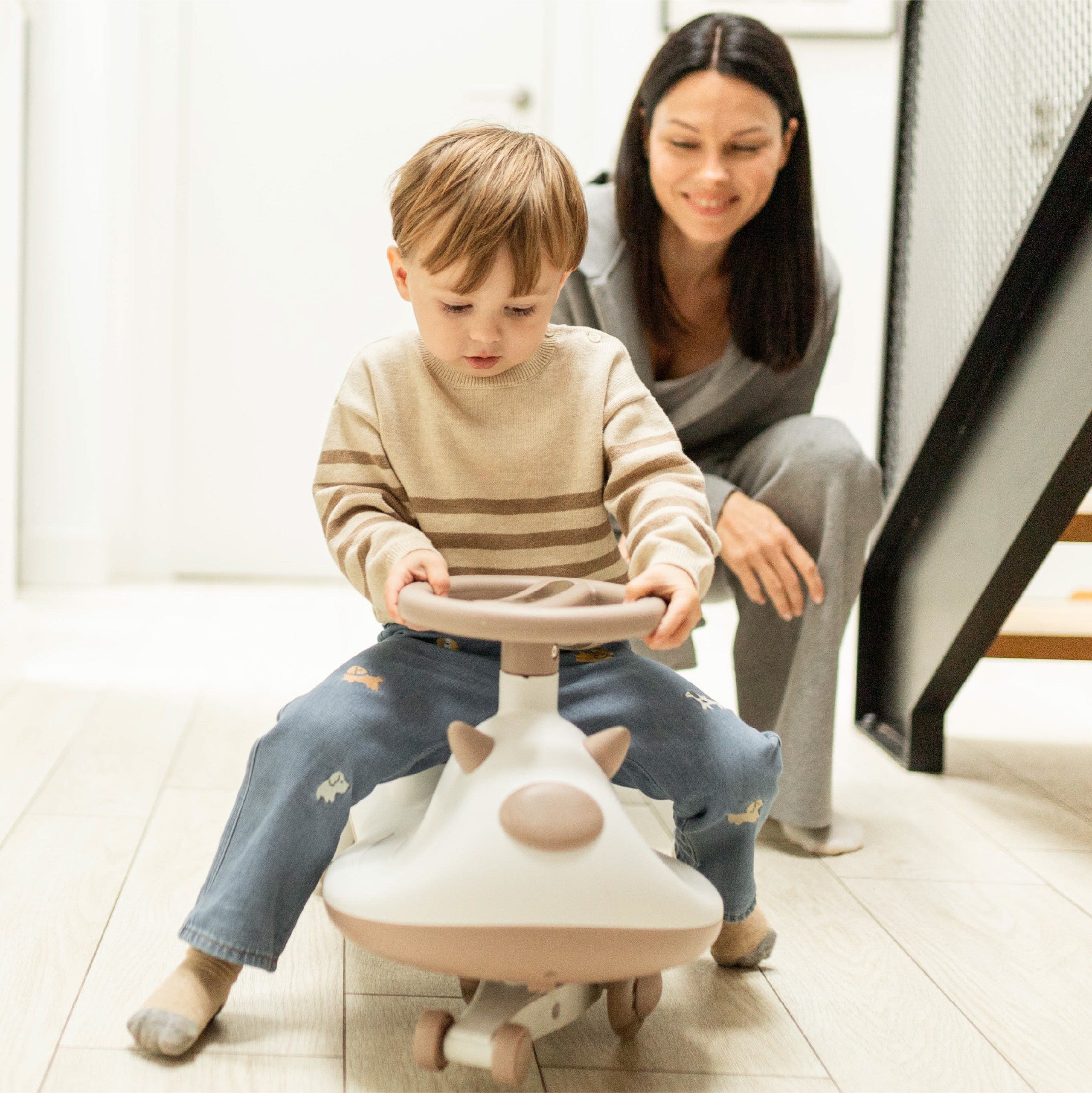 Carretto a gravità per bambini con luci LED Tulano Focus 45 Grey