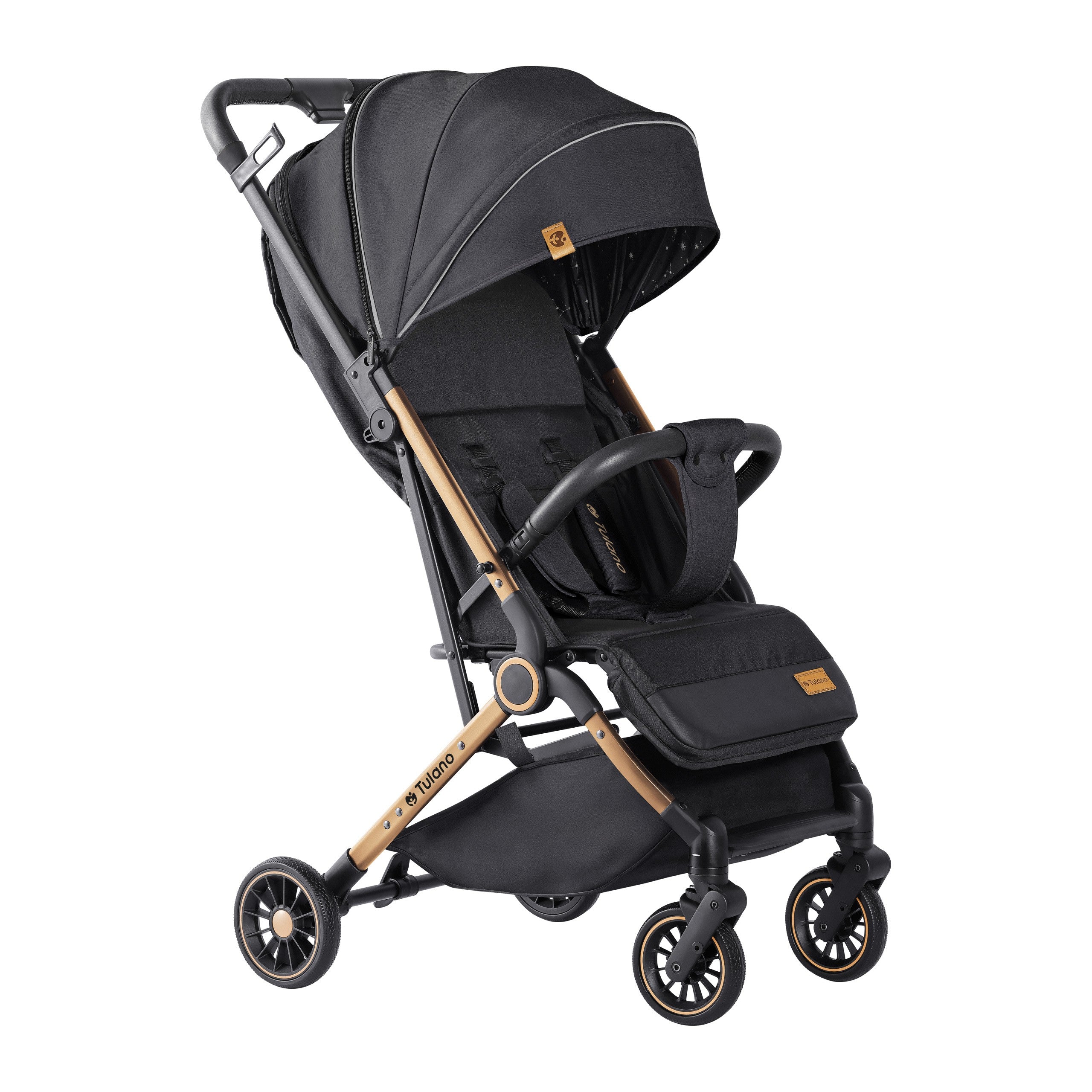 Passeggino per bambini Tulano Milan Oro-Nero, pieghevole, fino a 22 kg