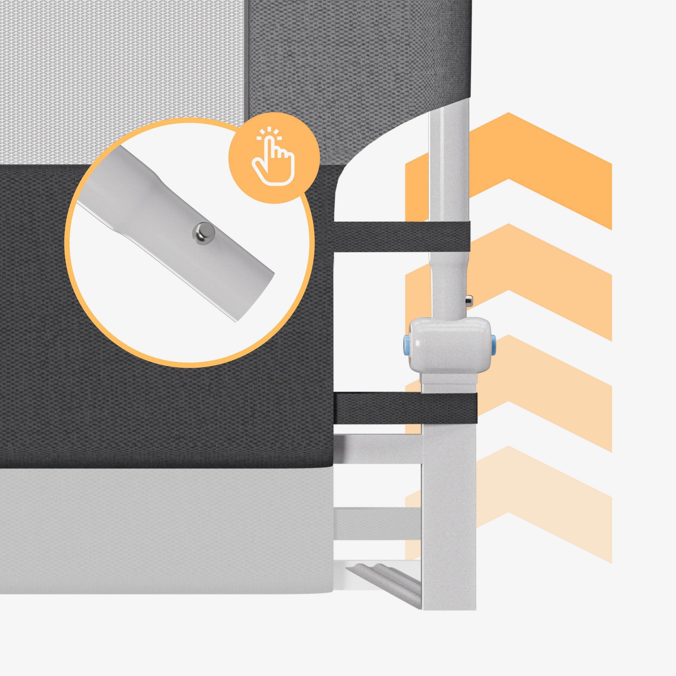Spondina di sicurezza per letto da 200 cm Tulano Cover 30 Grey