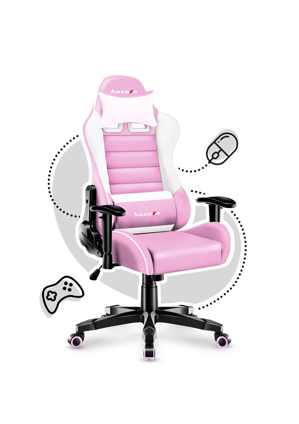 OUTLET Poltrona da gaming per bambini HUZARO RANGER 6.0 Rosa