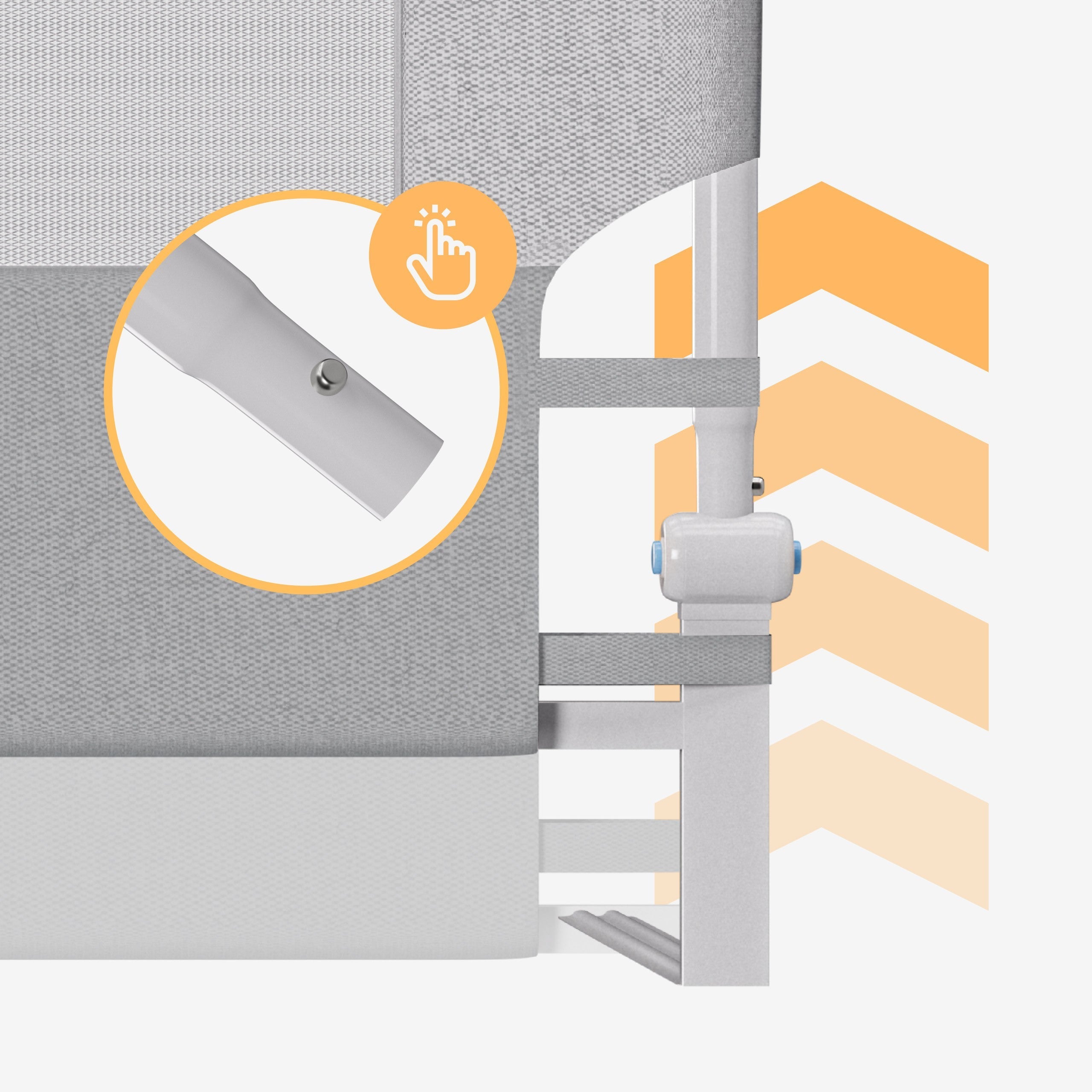 OUTLET Spondina di sicurezza per letto 200 cm Tulano Cover 30 Bianco-Grigio
