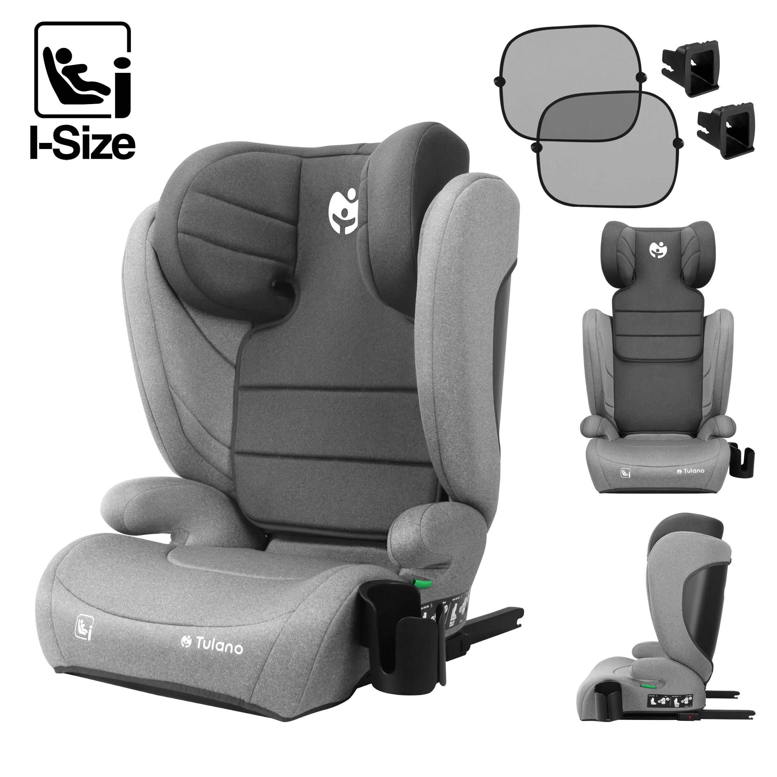 Seggiolino auto Tulano Joy 35 Grey ISOFIX 100-150 cm I-Size