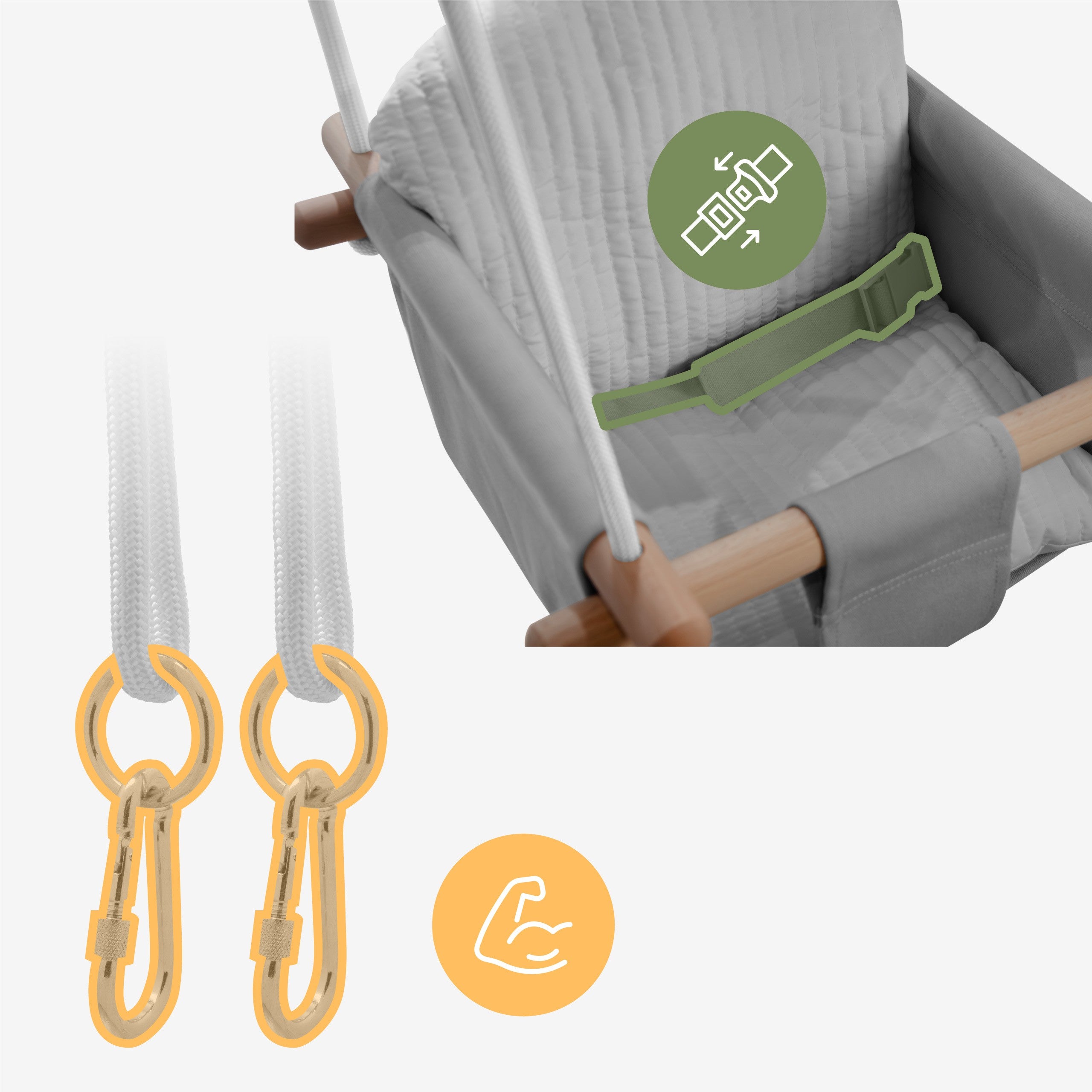 Altalena per bambini Tulano Hop 33 Grey