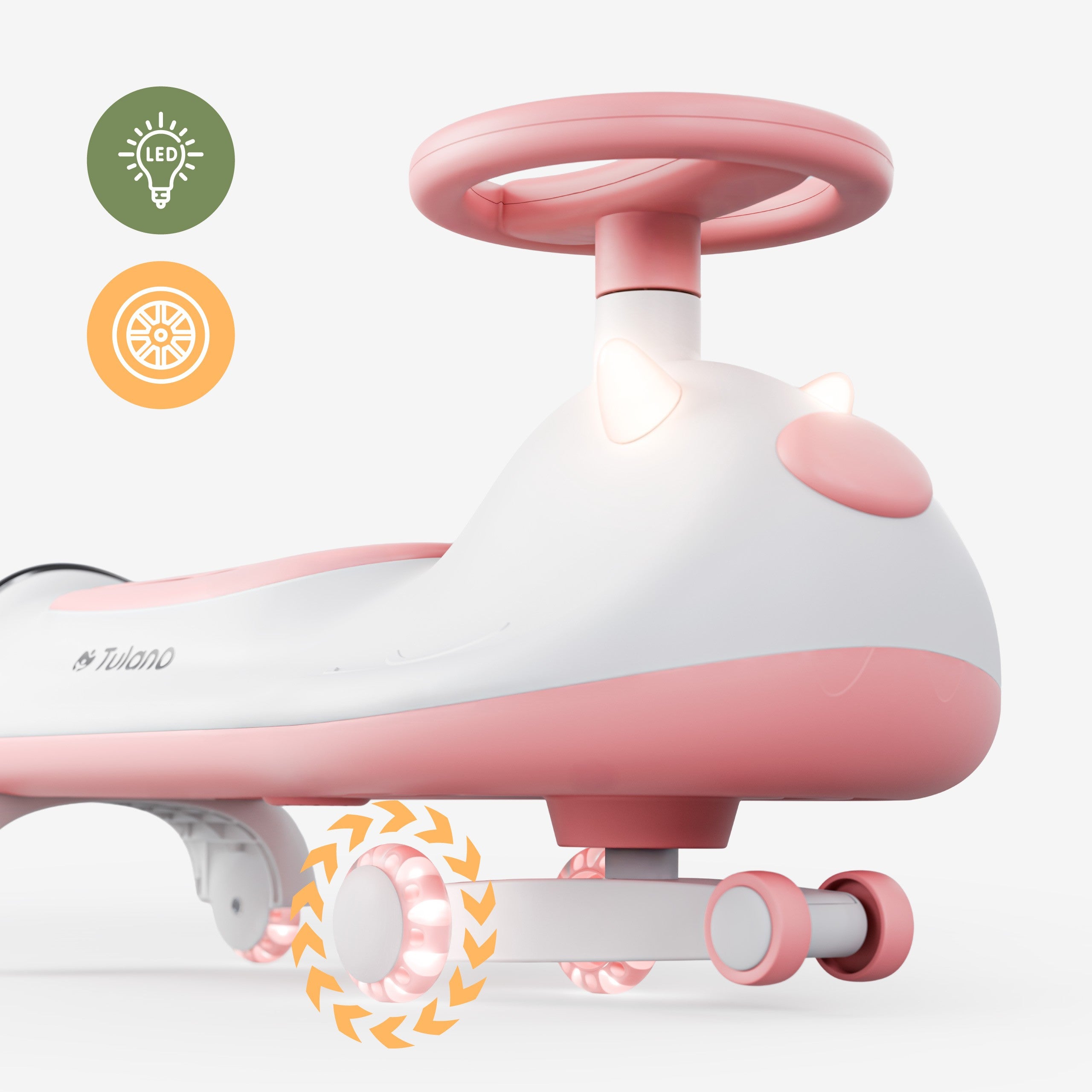 Carretto a gravità per bambini con luci LED Tulano Focus 45 Pink