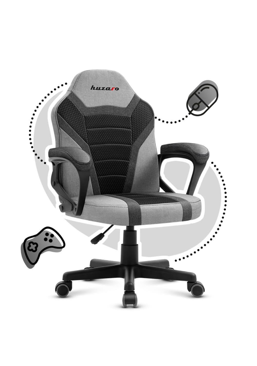 OUTLET Poltrona da gaming per bambini HUZARO RANGER 1.0 Grey Mesh