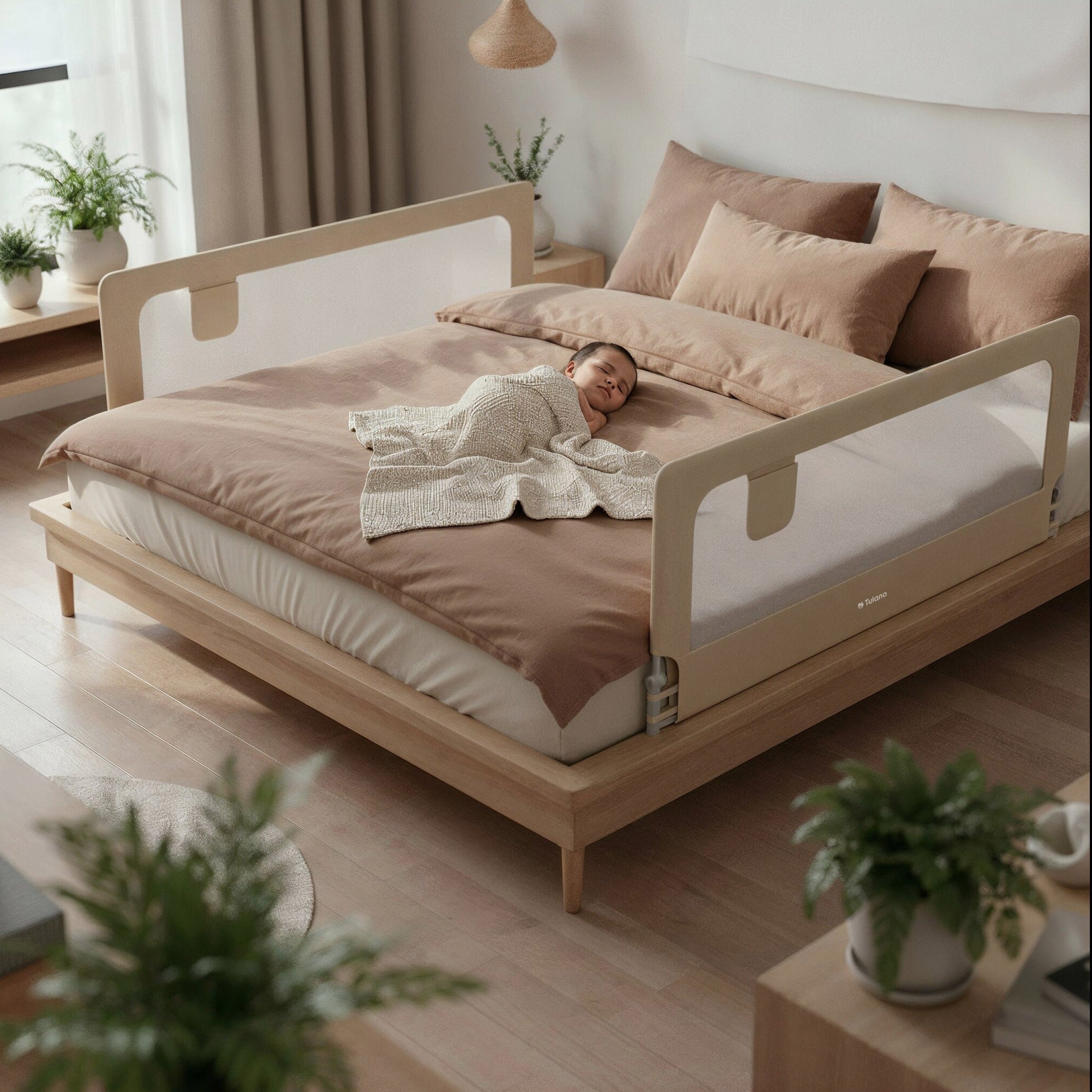 Sponda di protezione per letto da 200 cm Tulano Cover 30 Beige