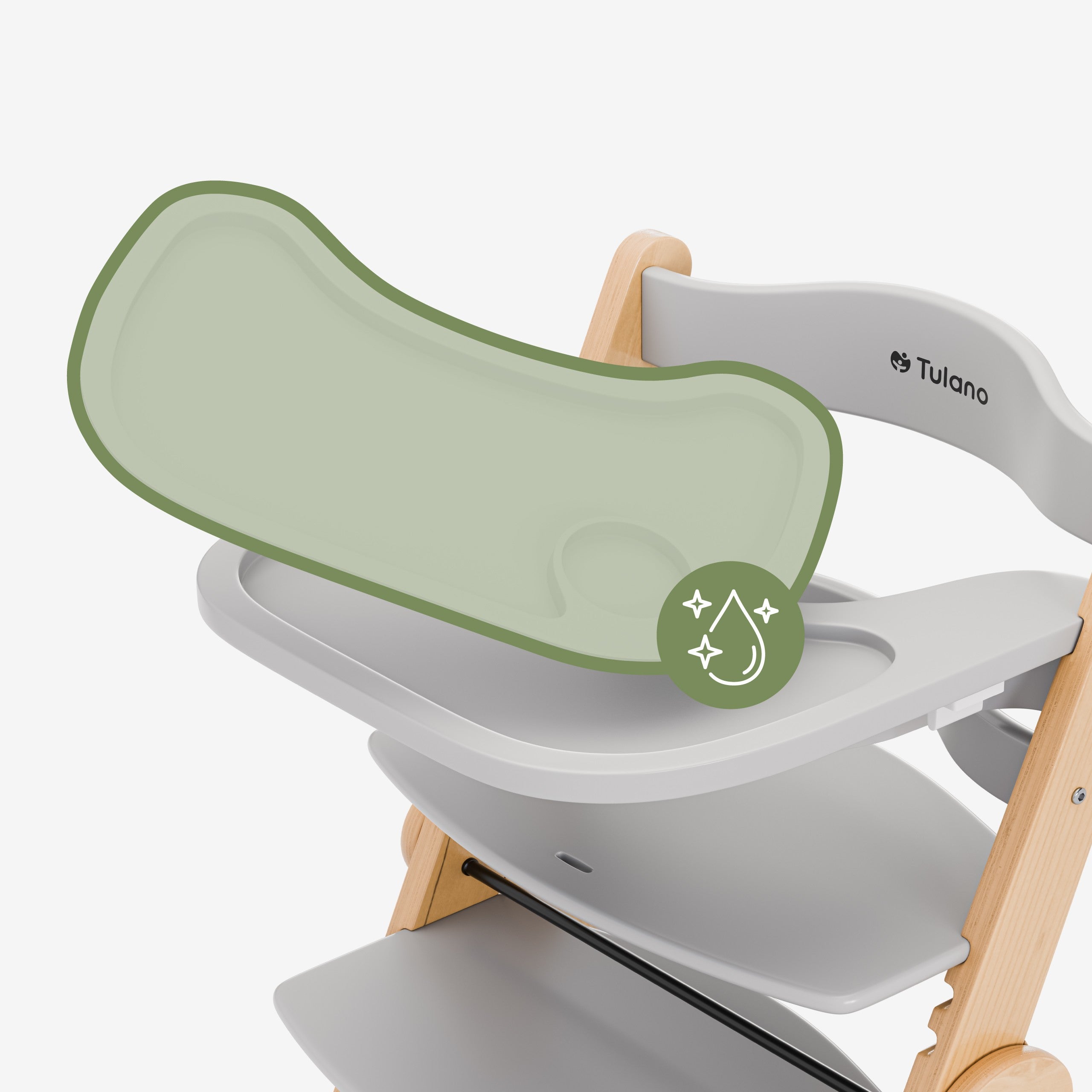 Seggiolone in legno Tulano Morsel 45 Natural-Grey
