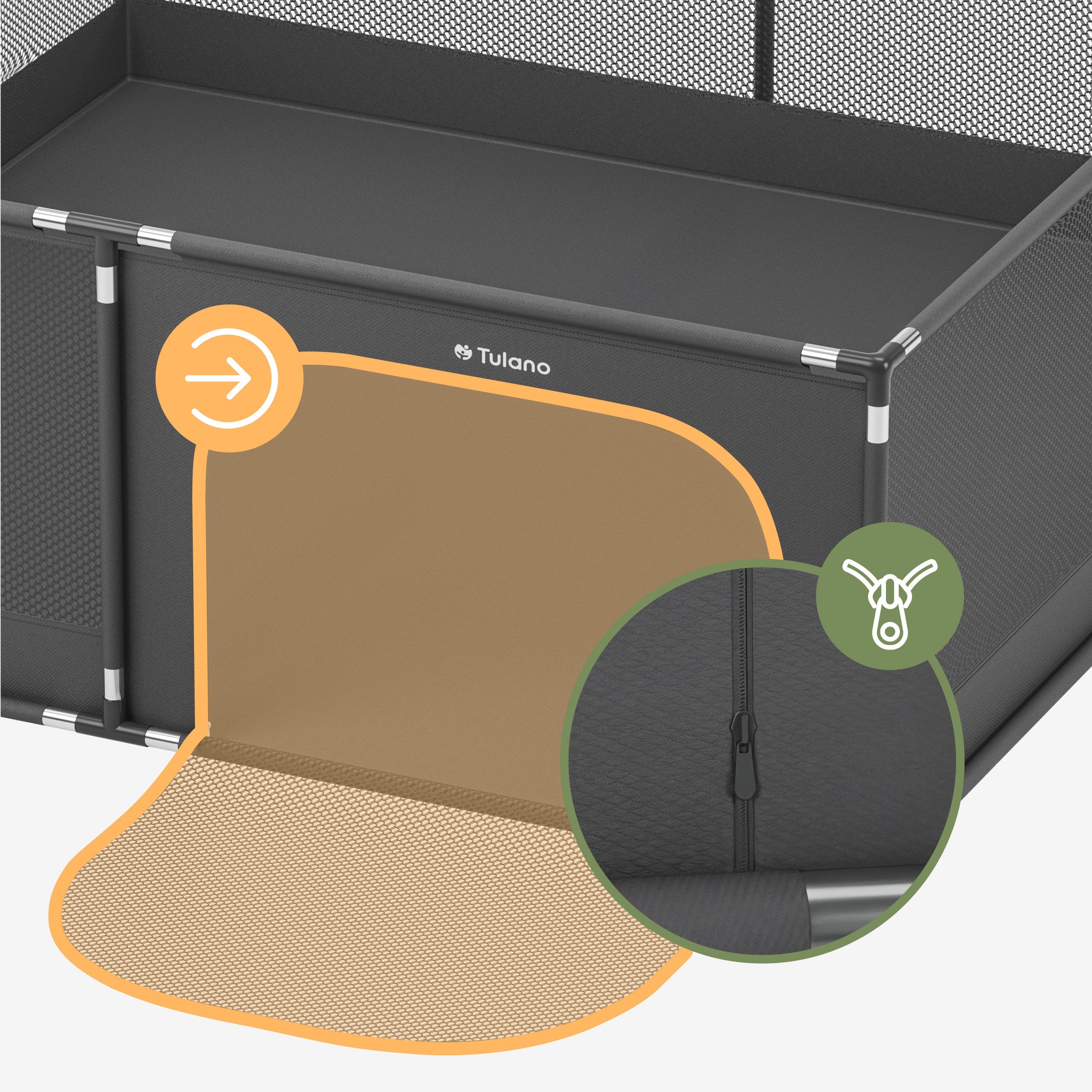 Box per bambini Tulano Cozy 28 Graphite - 200 cm