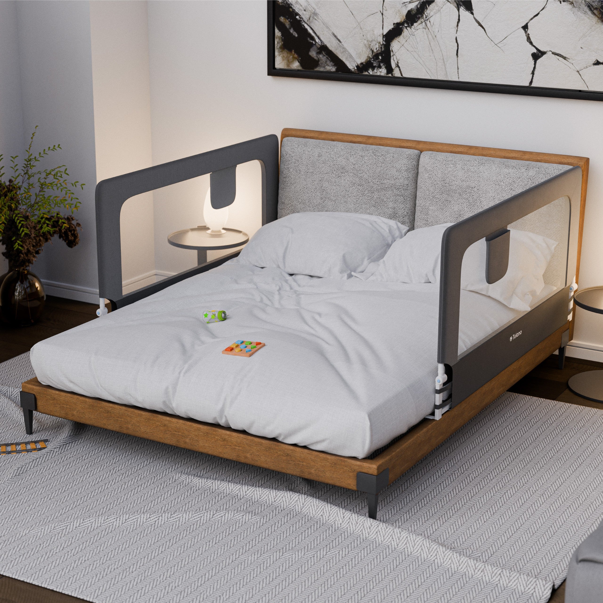 Spondina di sicurezza per letto da 150 cm Tulano Cover 25 Grey