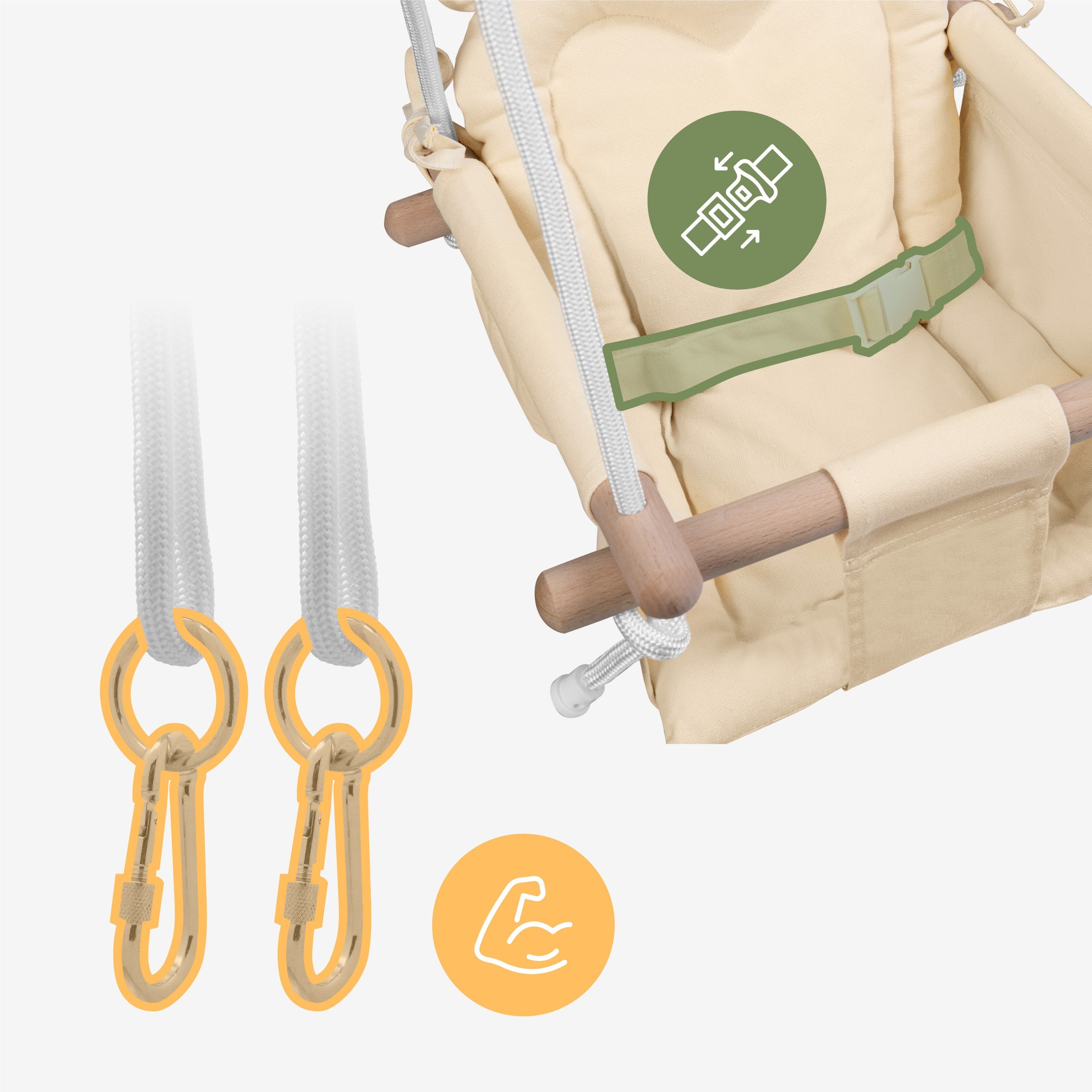 Altalena per bambini TULANO Hop 30 Beige