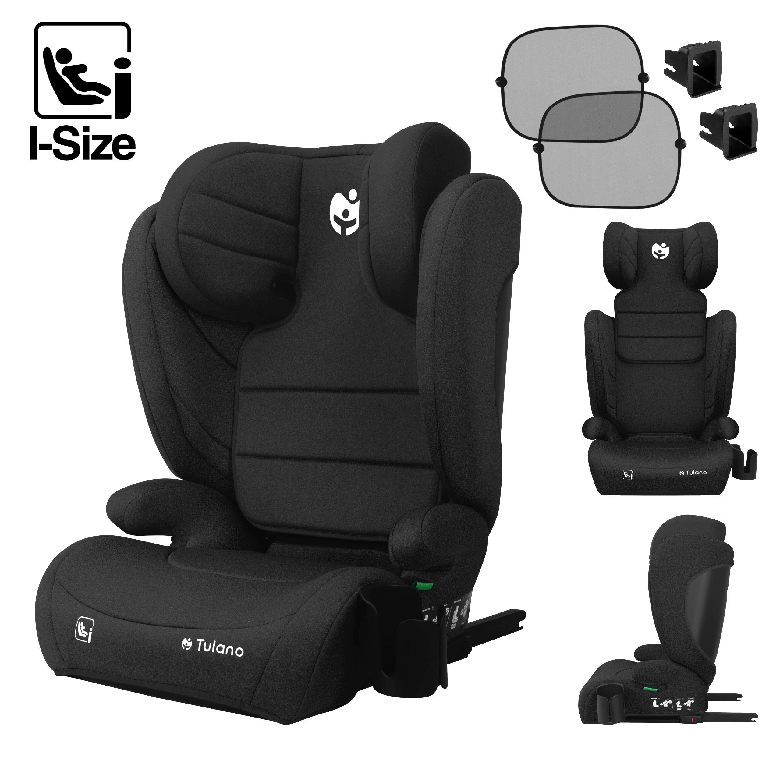 Seggiolino auto Tulano Joy 35 Black ISOFIX 100-150 cm I-Size