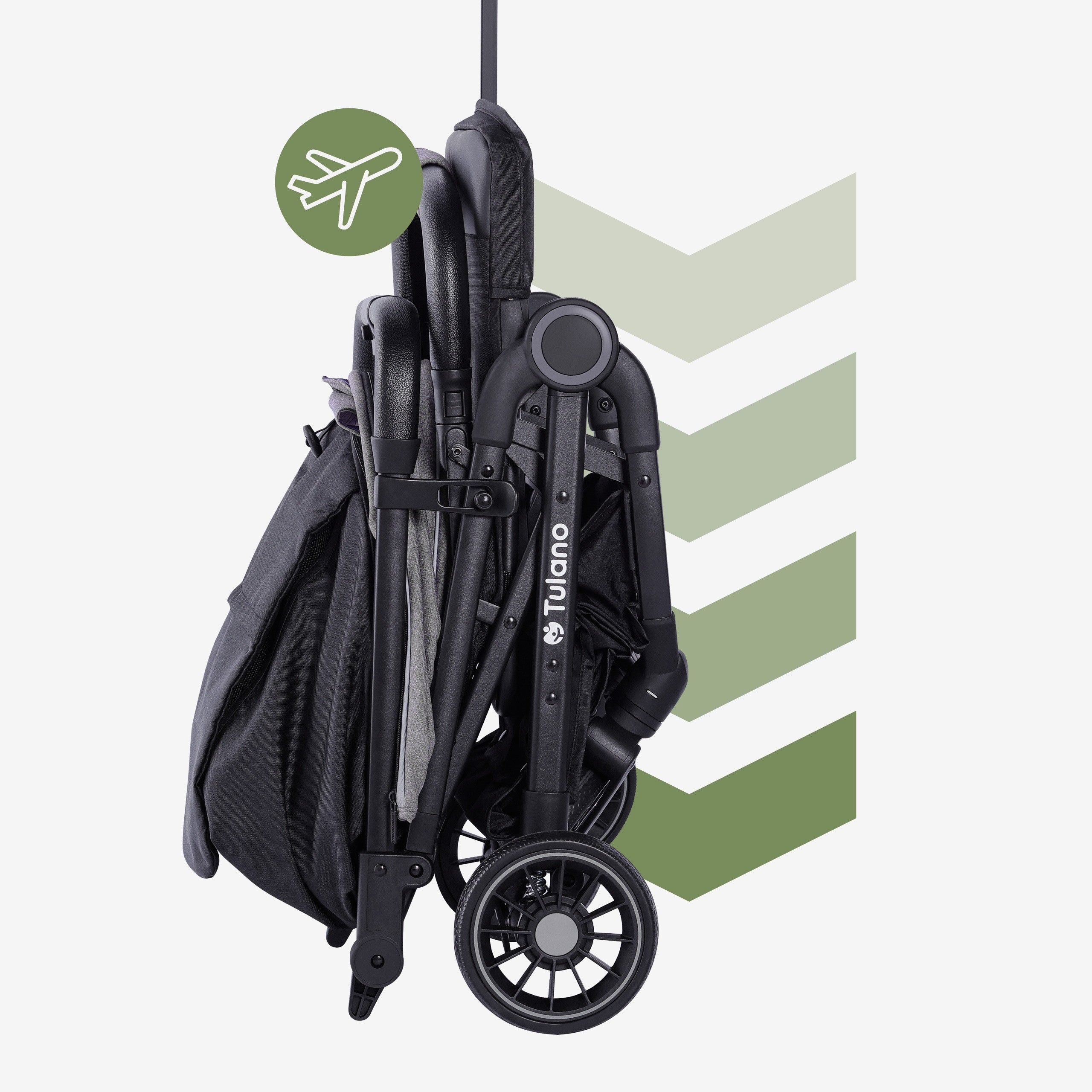 Passeggino per bambini Tulano Milan grigio-nero, pieghevole, fino a 22 kg