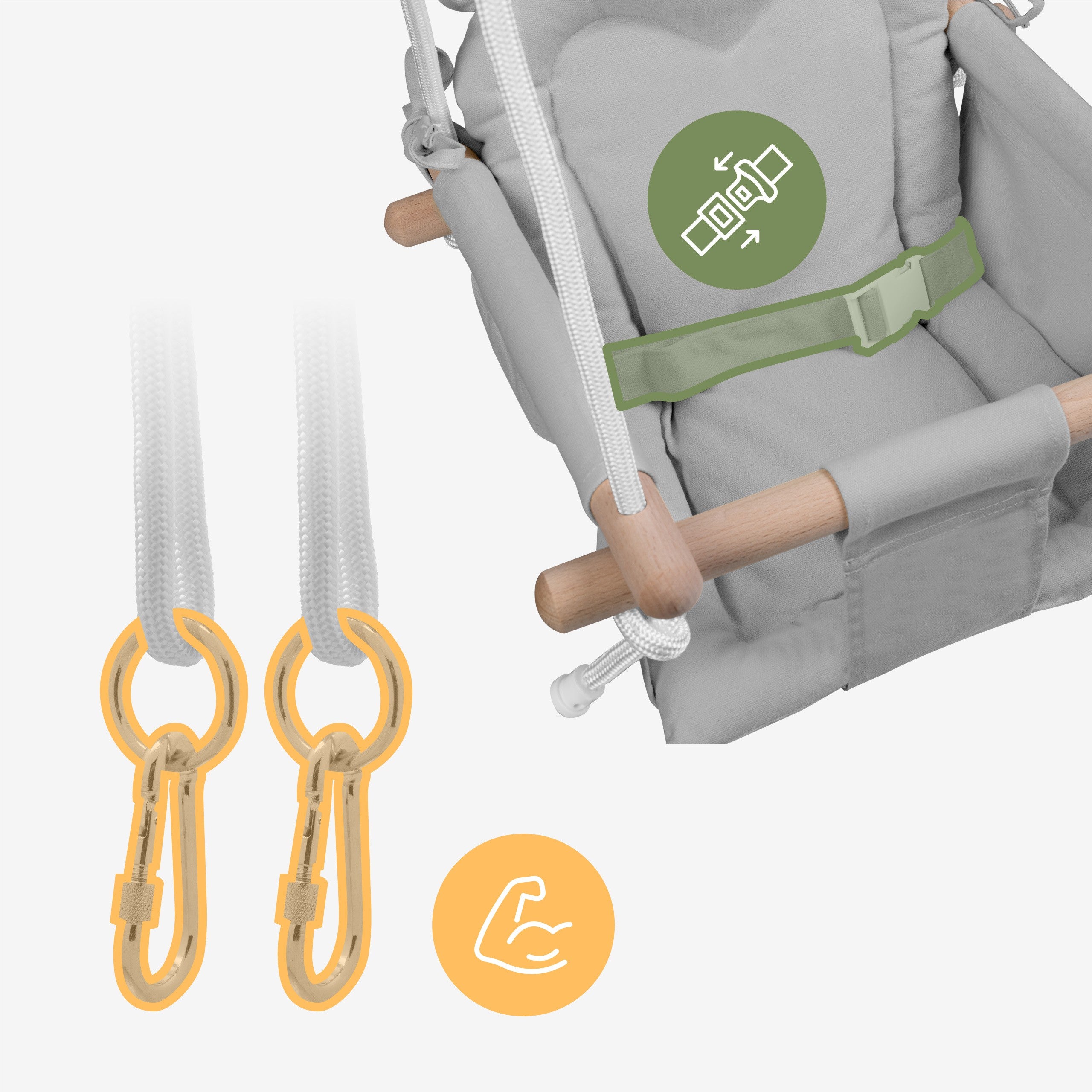 Altalena per bambini TULANO Hop 30 Grey