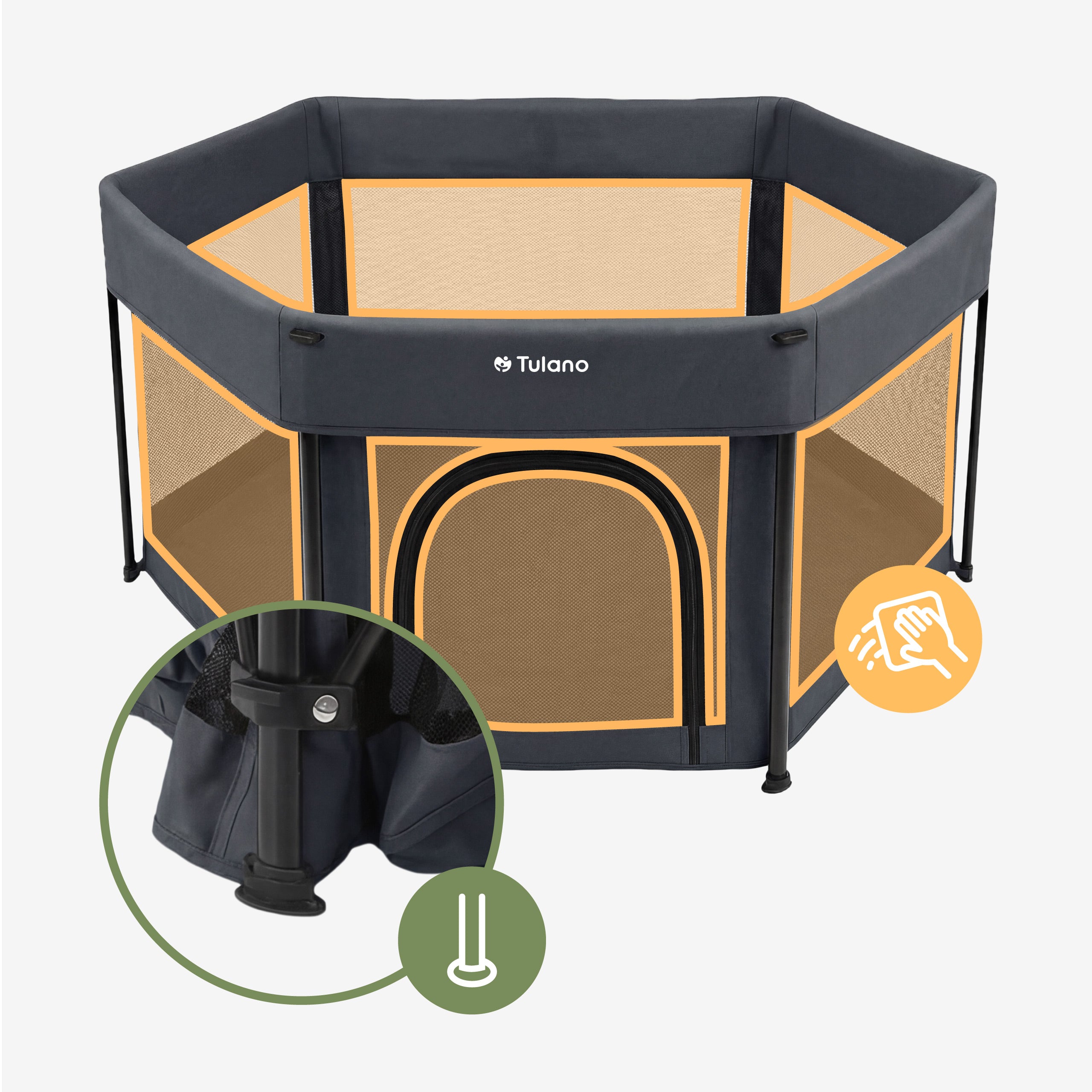 Box pieghevole per bambini Tulano Cozy 30 Graphite