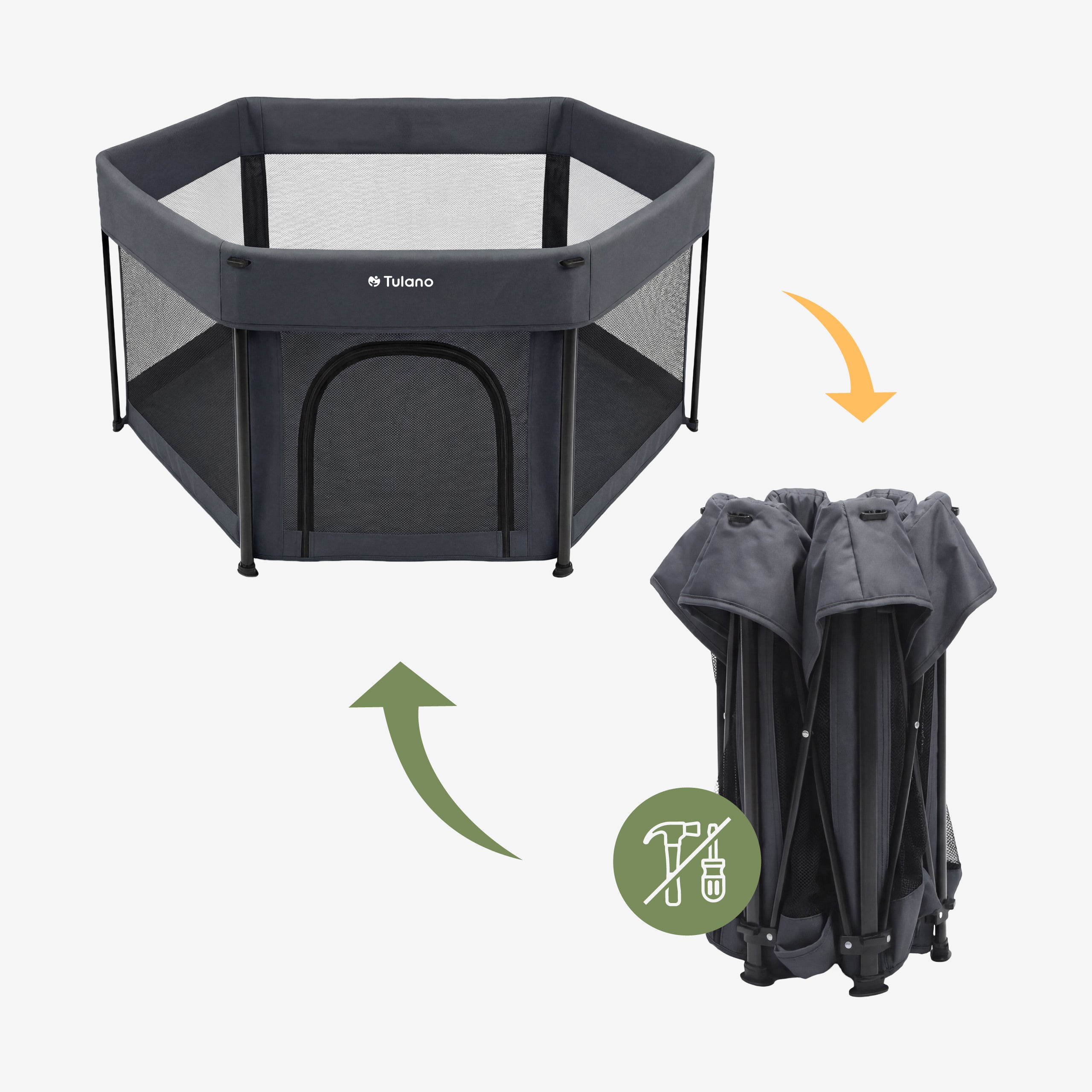 Box pieghevole per bambini Tulano Cozy 30 Graphite