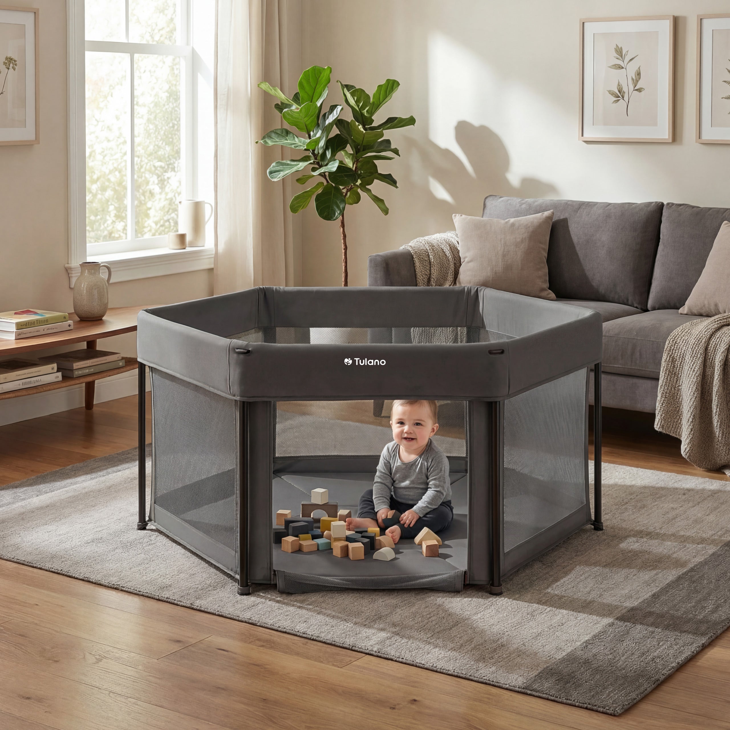 Box pieghevole per bambini Tulano Cozy 30 Graphite