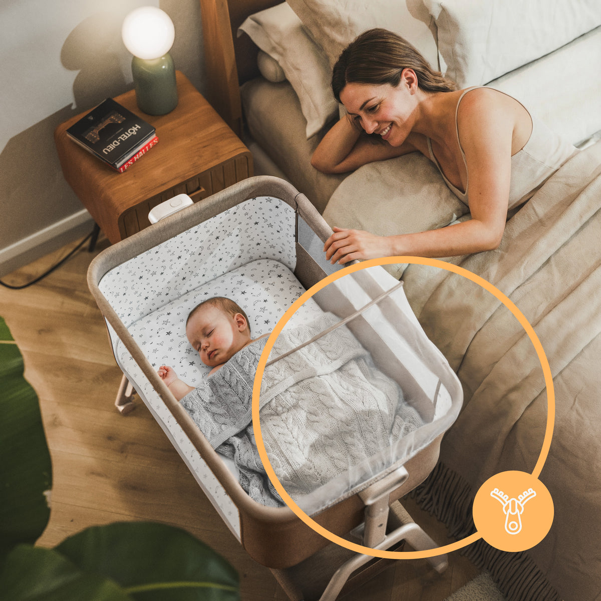 Culla co-sleeping 3in1 Tulano Dream 50 Taupe