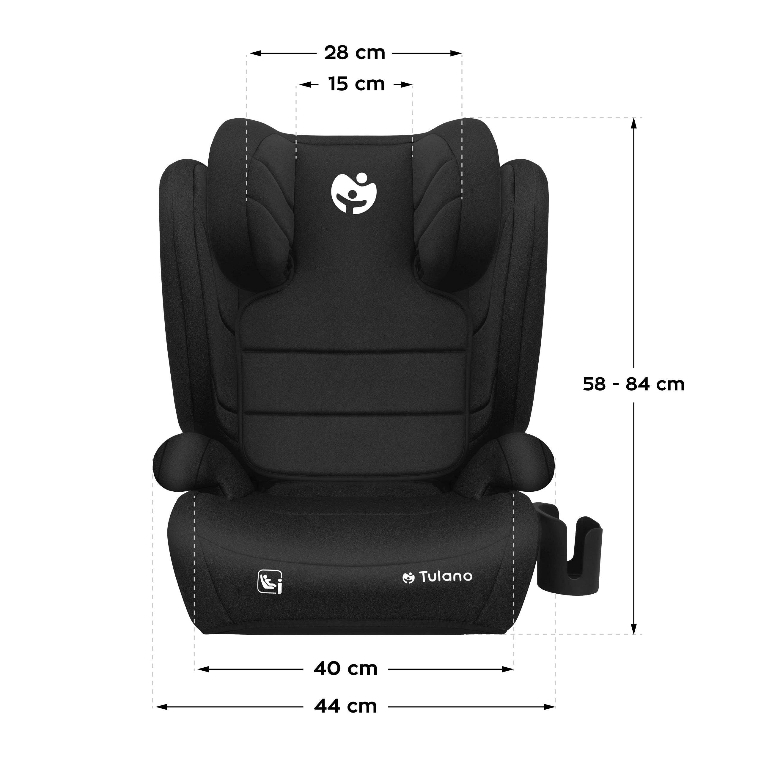 Seggiolino auto Tulano Joy 35 Black ISOFIX 100-150 cm I-Size