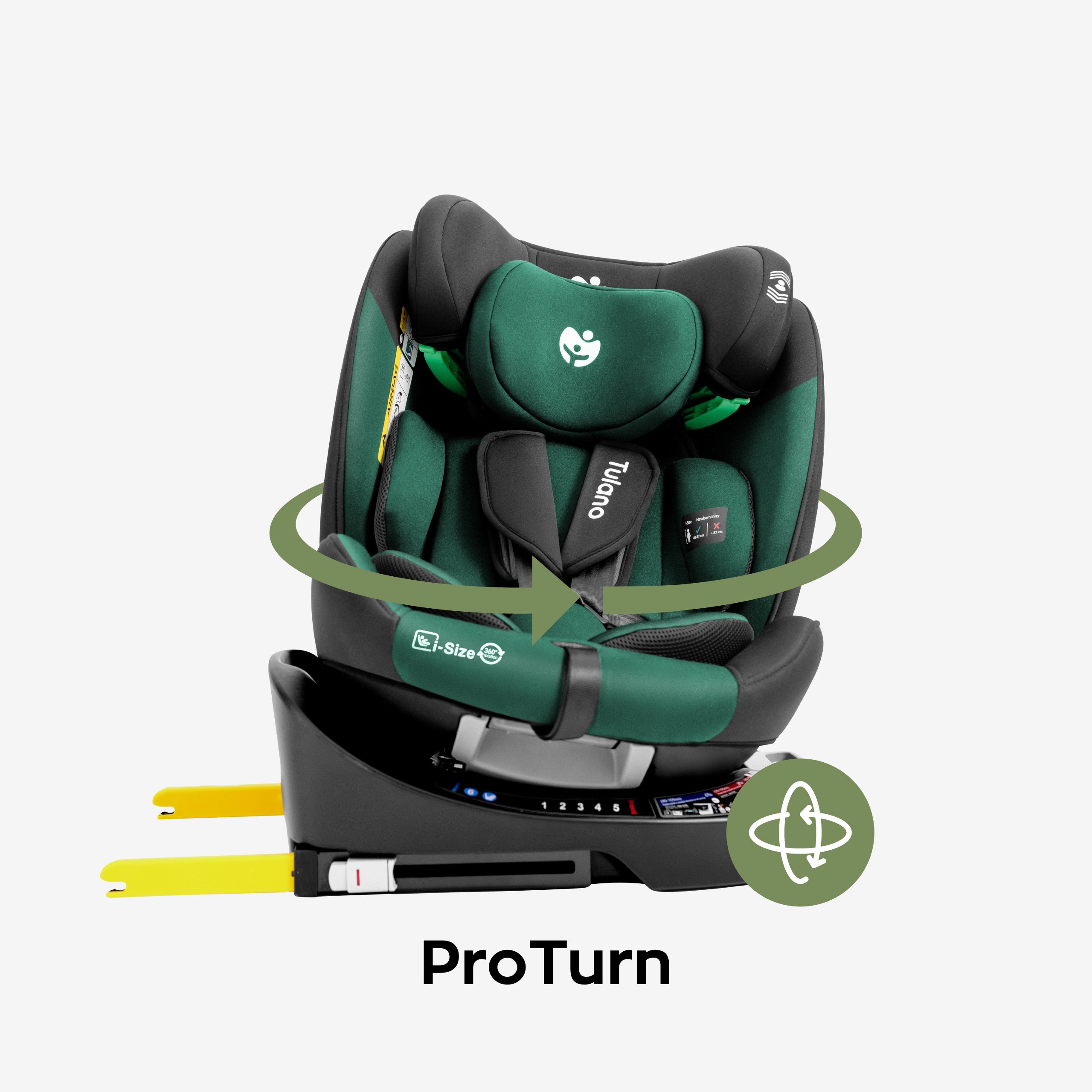 Seggiolino auto girevole Tulano Loom 35 Nero Verde