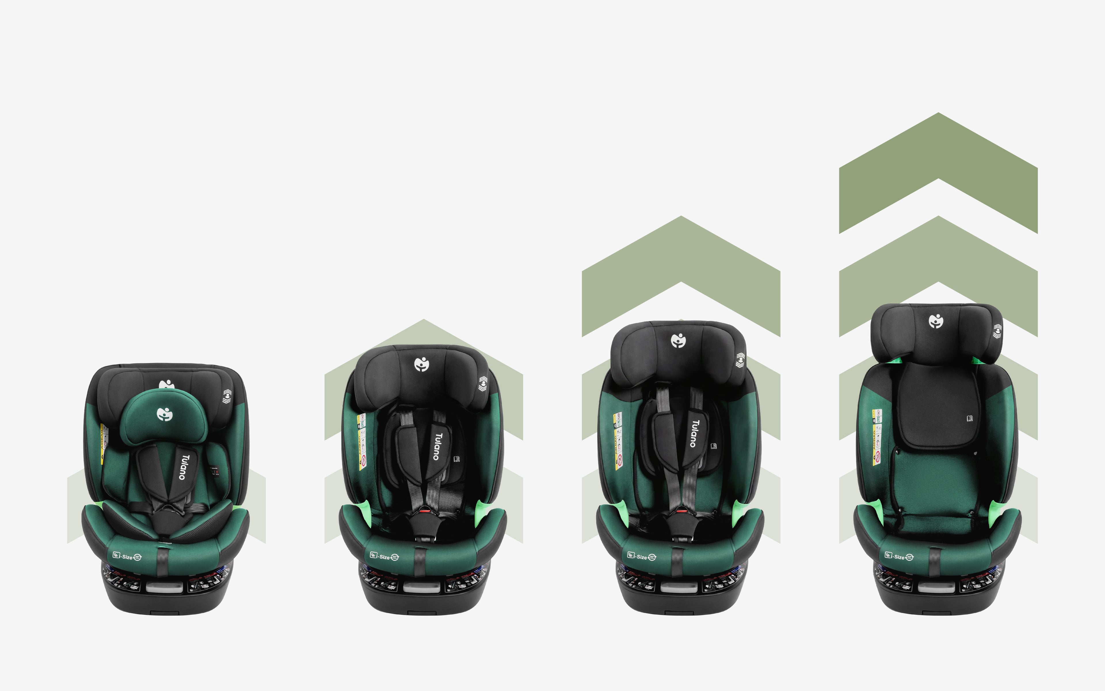 Seggiolino auto girevole Tulano Loom 35 Nero Verde