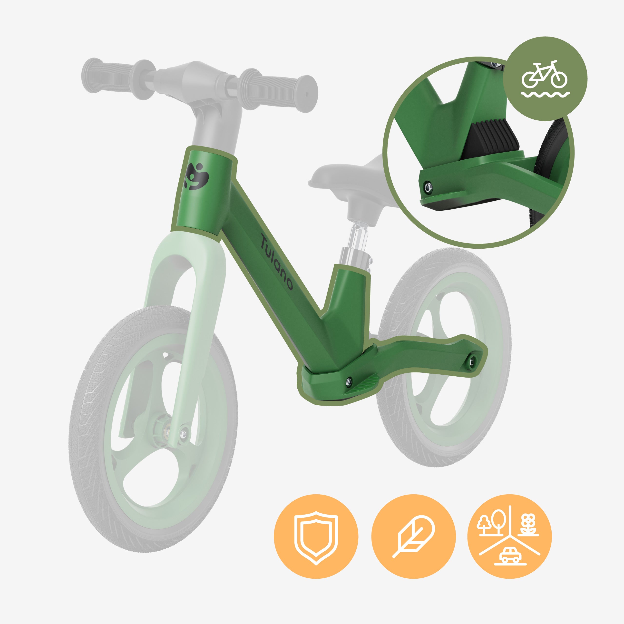 Bicicletta senza pedali Tulano Route 45 Green