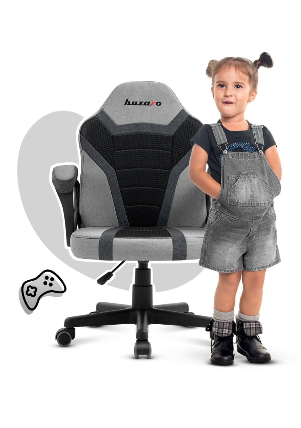 OUTLET Poltrona da gaming per bambini HUZARO RANGER 1.0 Grey Mesh