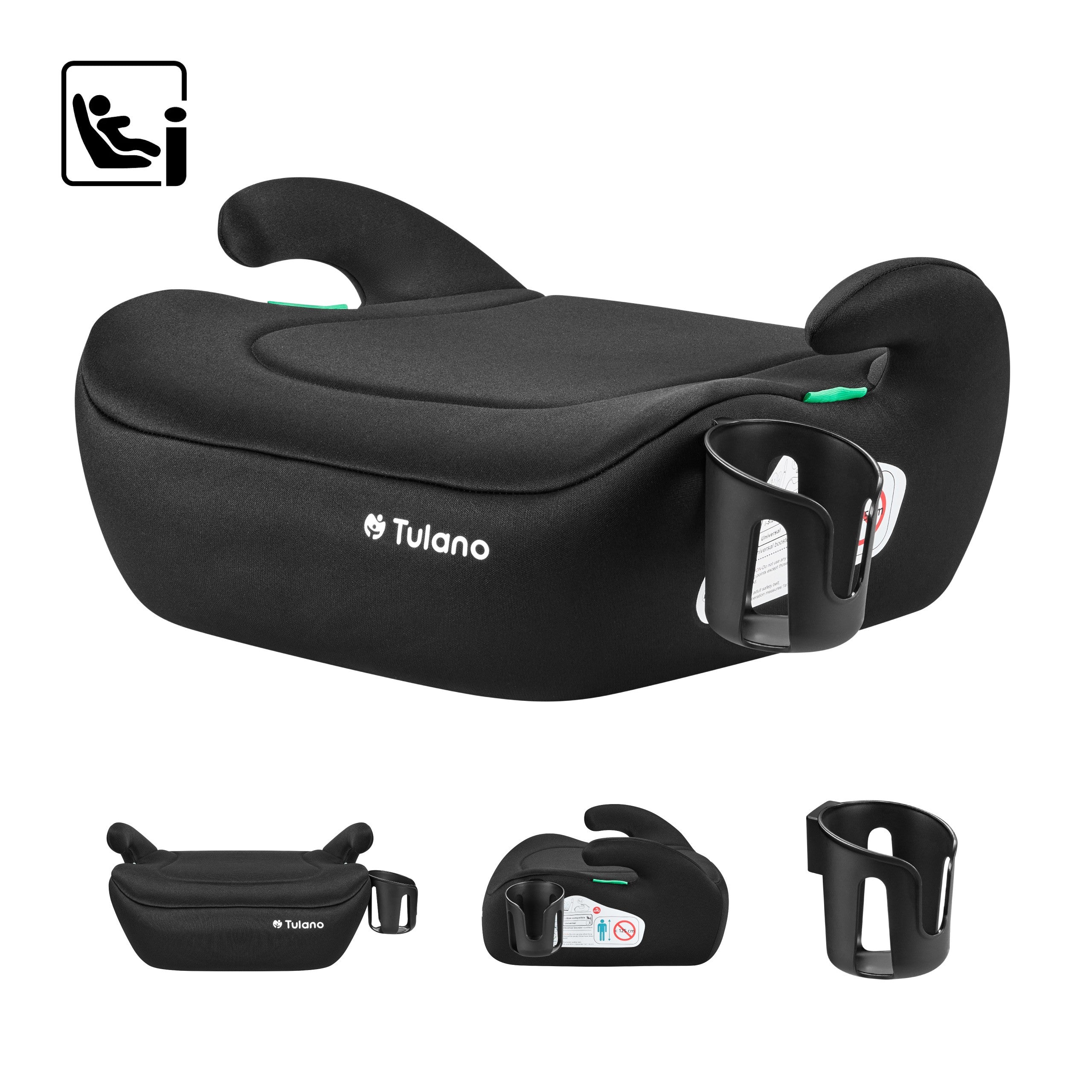 Seggiolino auto con base Tulano Cabby 20 Black 125-150 cm I-Size