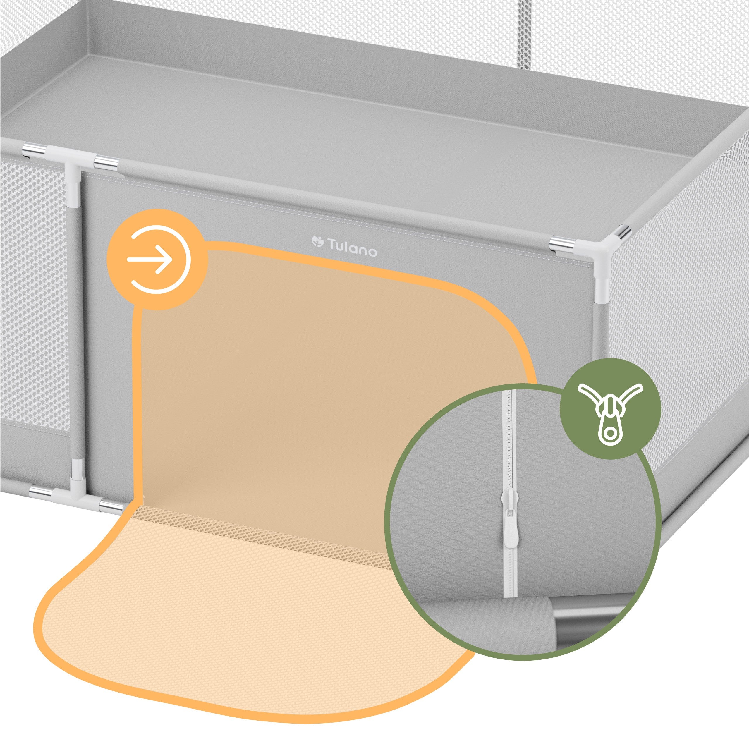 Box per bambini Tulano Cozy 28 Grey - 200 cm