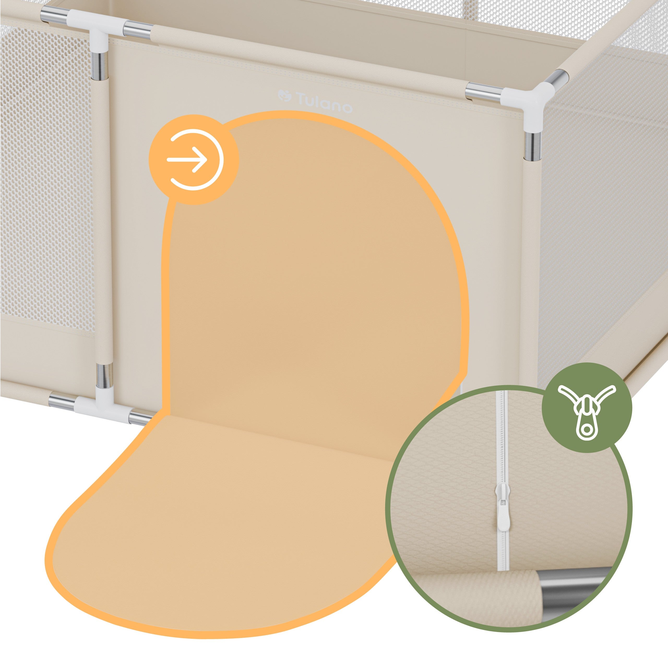 Box per bambini Tulano Cozy 20 Beige - 130 cm