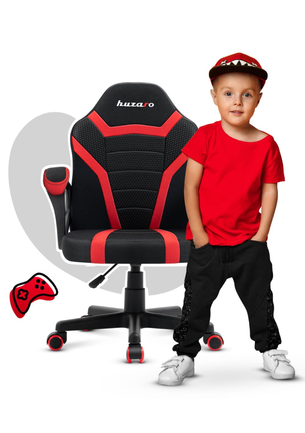 Poltrona da gaming per bambini HUZARO RANGER 1.0 Red Mesh