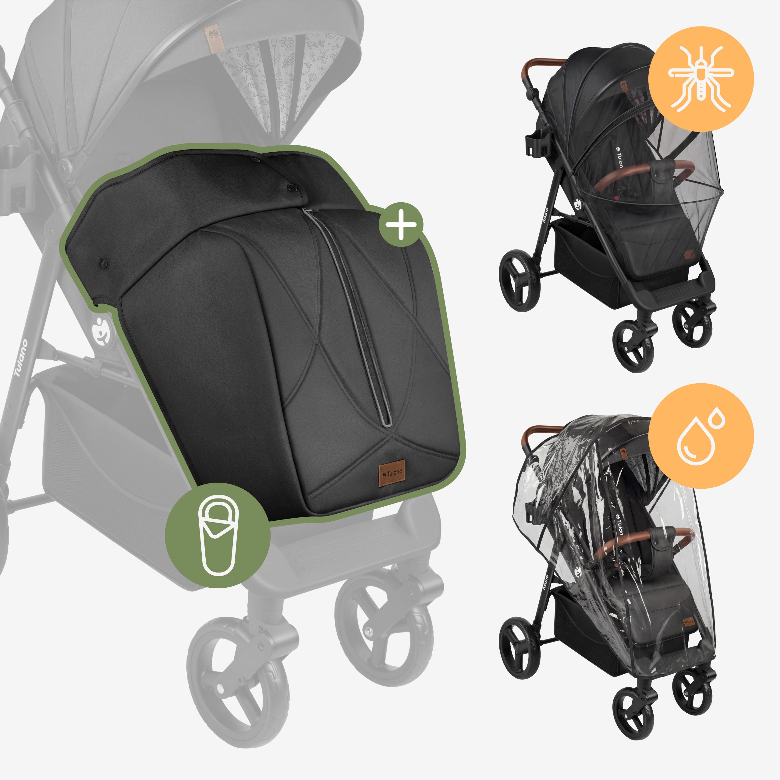 Passeggino con copertina Tulano Avignon 35 Black
