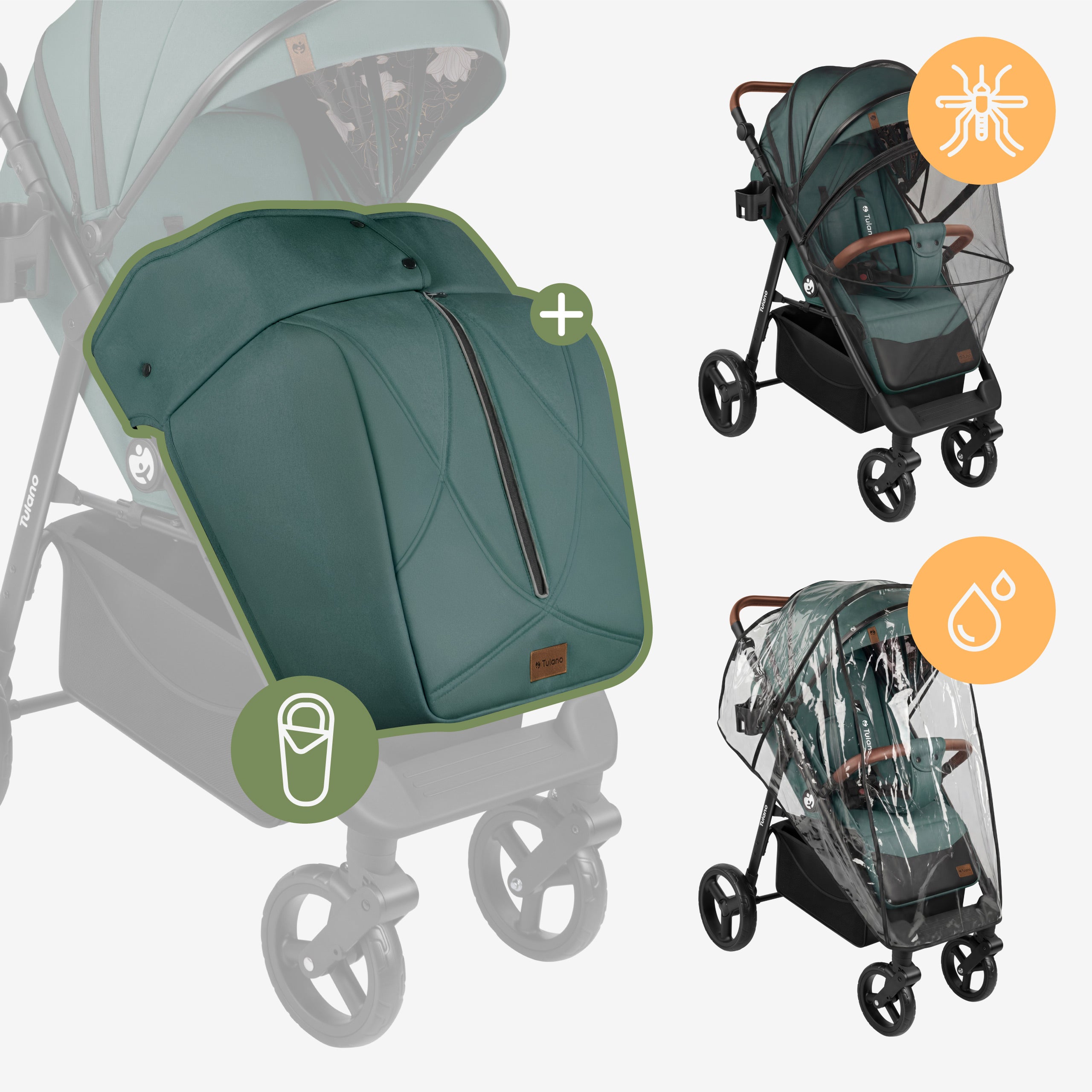 Passeggino con copertina Tulano Avignon 35 Green
