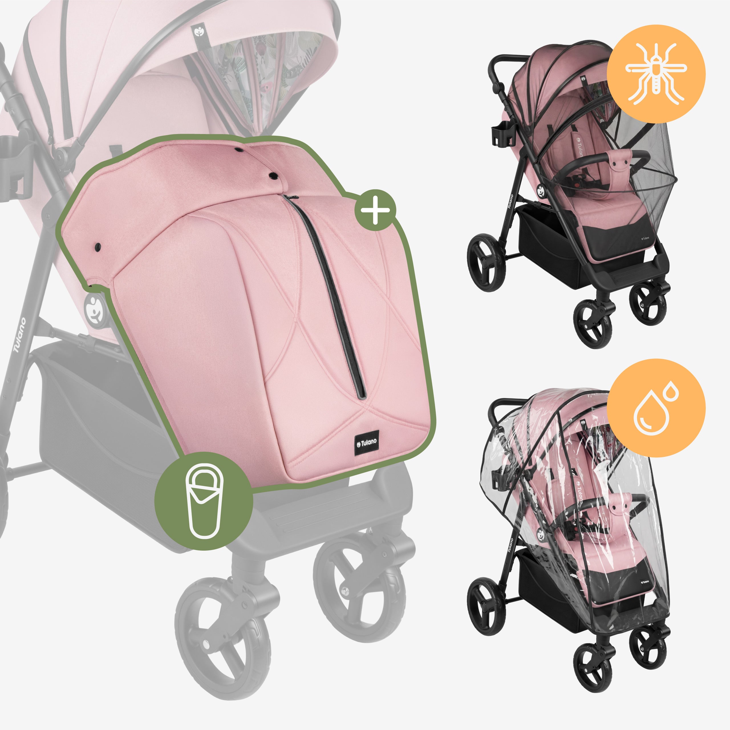 Passeggino con copertina Tulano Avignon 35 Pink