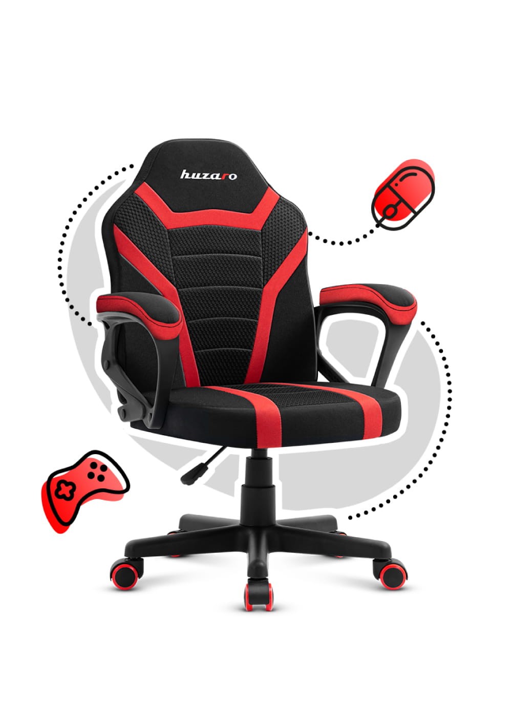 OUTLET Poltrona da gaming per bambini HUZARO RANGER 1.0 Red Mesh