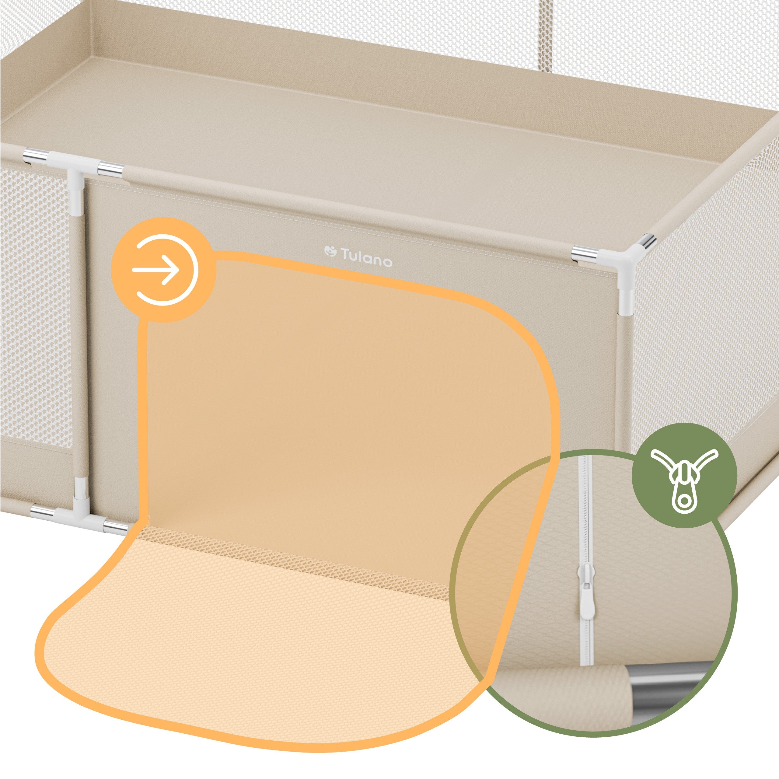 Box per bambini Tulano Cozy 28 Beige - 200 cm
