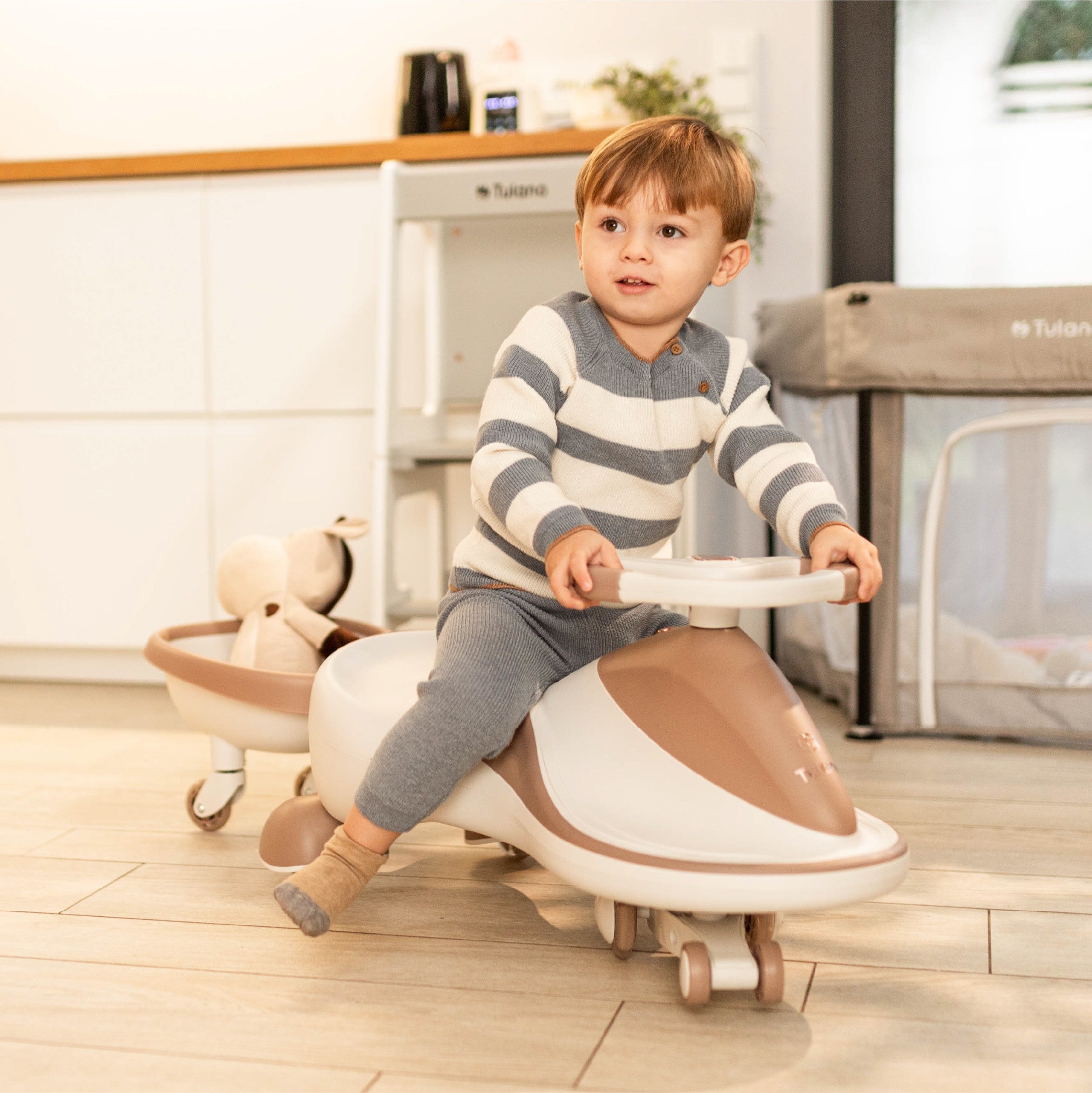 Carretto a gravità per bambini con luci LED Tulano Focus 55 Grey