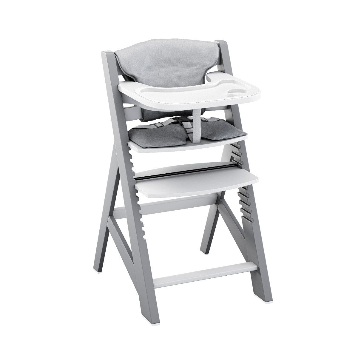 Seggiolone in legno Tulano Morsel 40 Grigio-Bianco