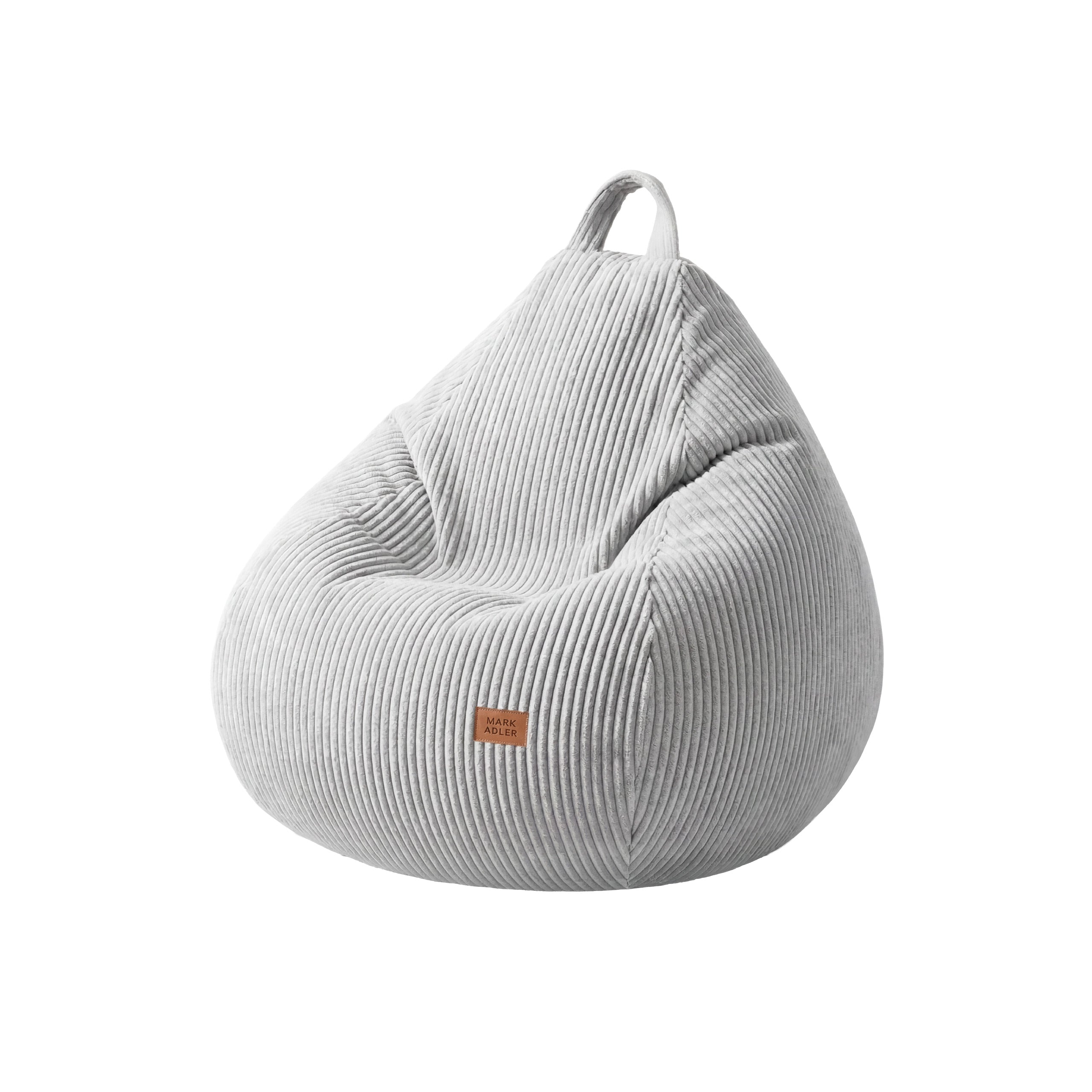 Pouf a sacco in velluto a coste grigio Mark Adler Comfy 1.0 Grey