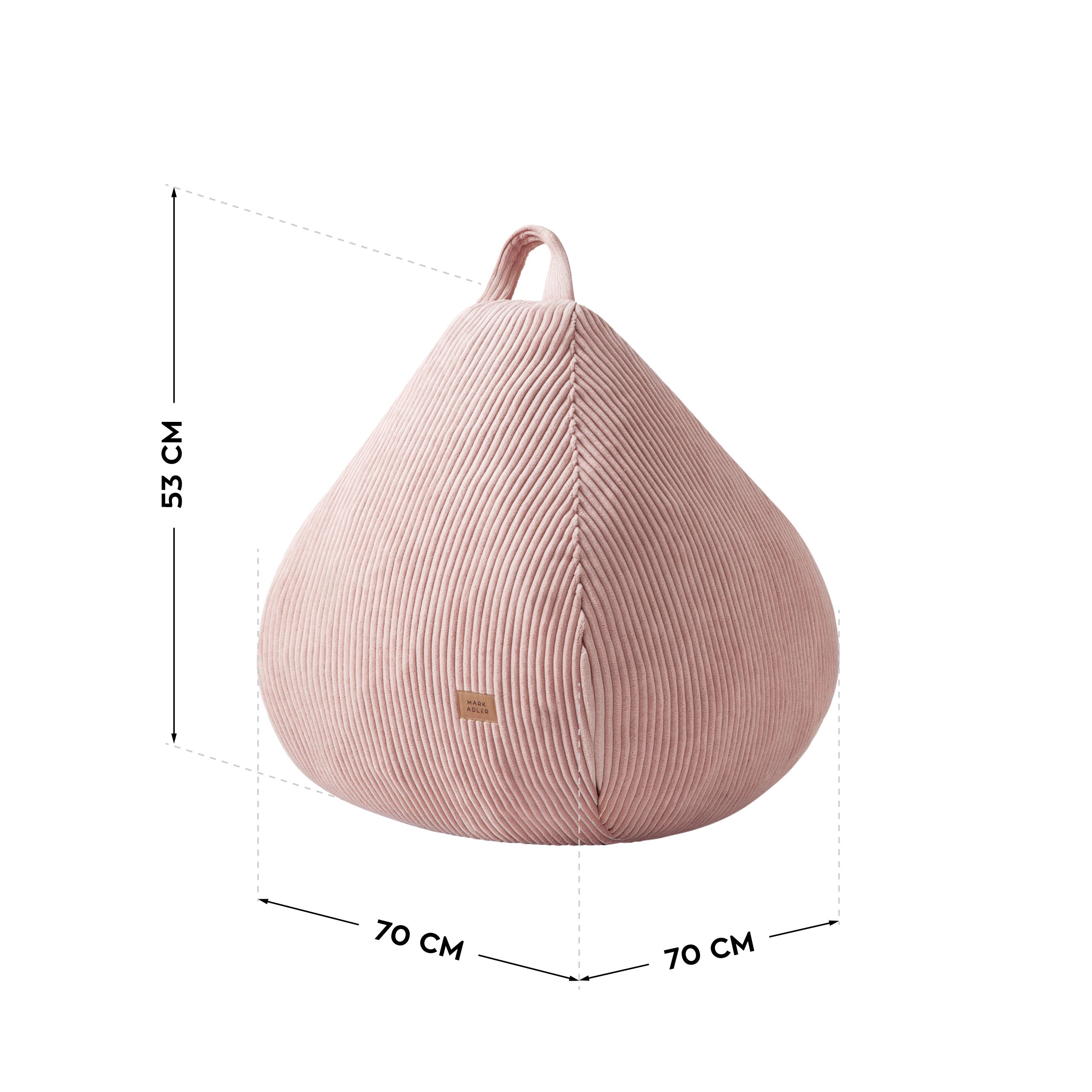 Pouf a sacco in velluto a coste grigio Mark Adler Comfy 1.0 Pink