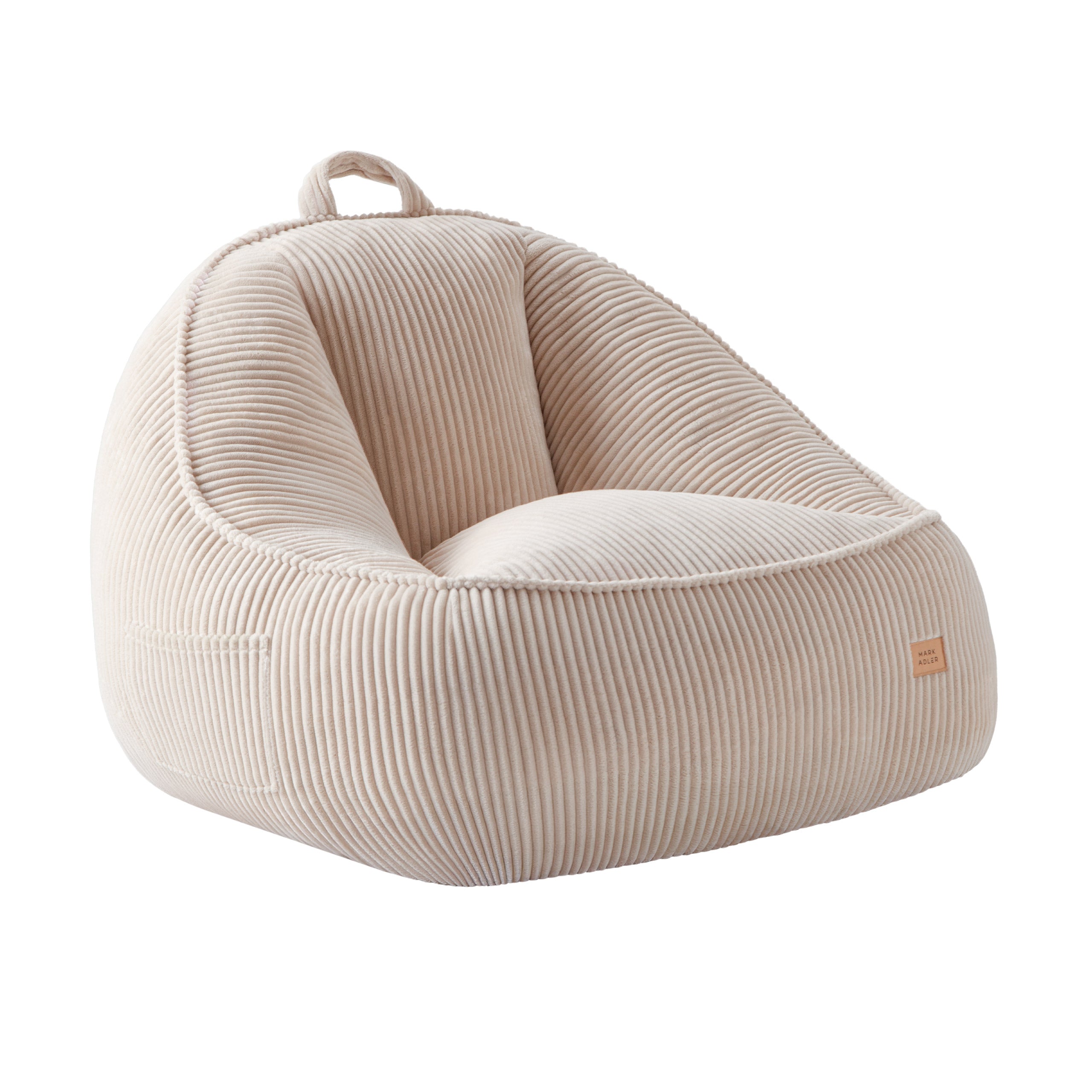 Poltrona pouf in velluto a coste con schienale Mark Adler Comfy 4.0 Beige