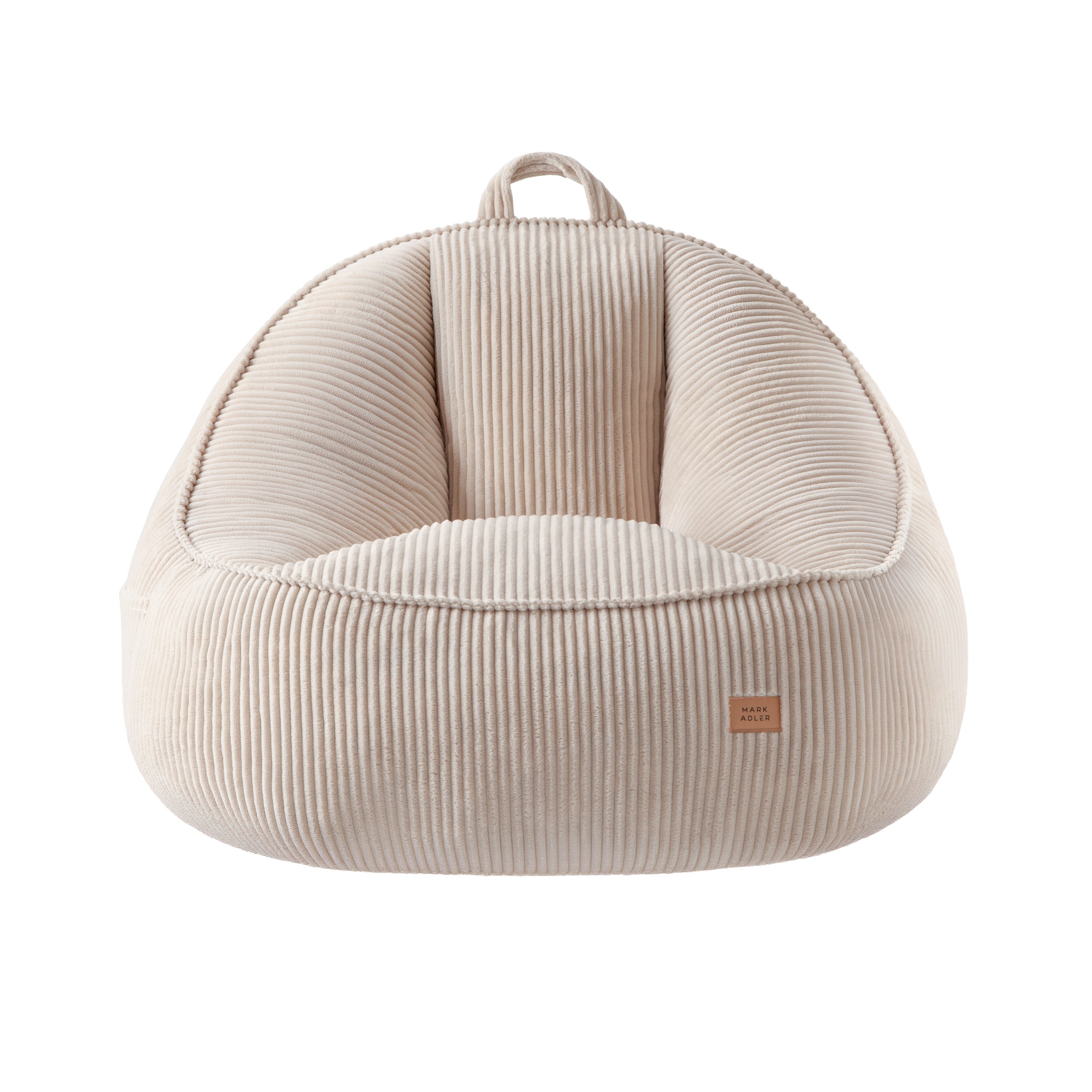 Poltrona pouf in velluto a coste con schienale Mark Adler Comfy 4.0 Beige