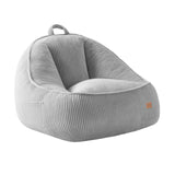 Poltrona pouf in velluto a coste con schienale Mark Adler Comfy 4.0 Grey