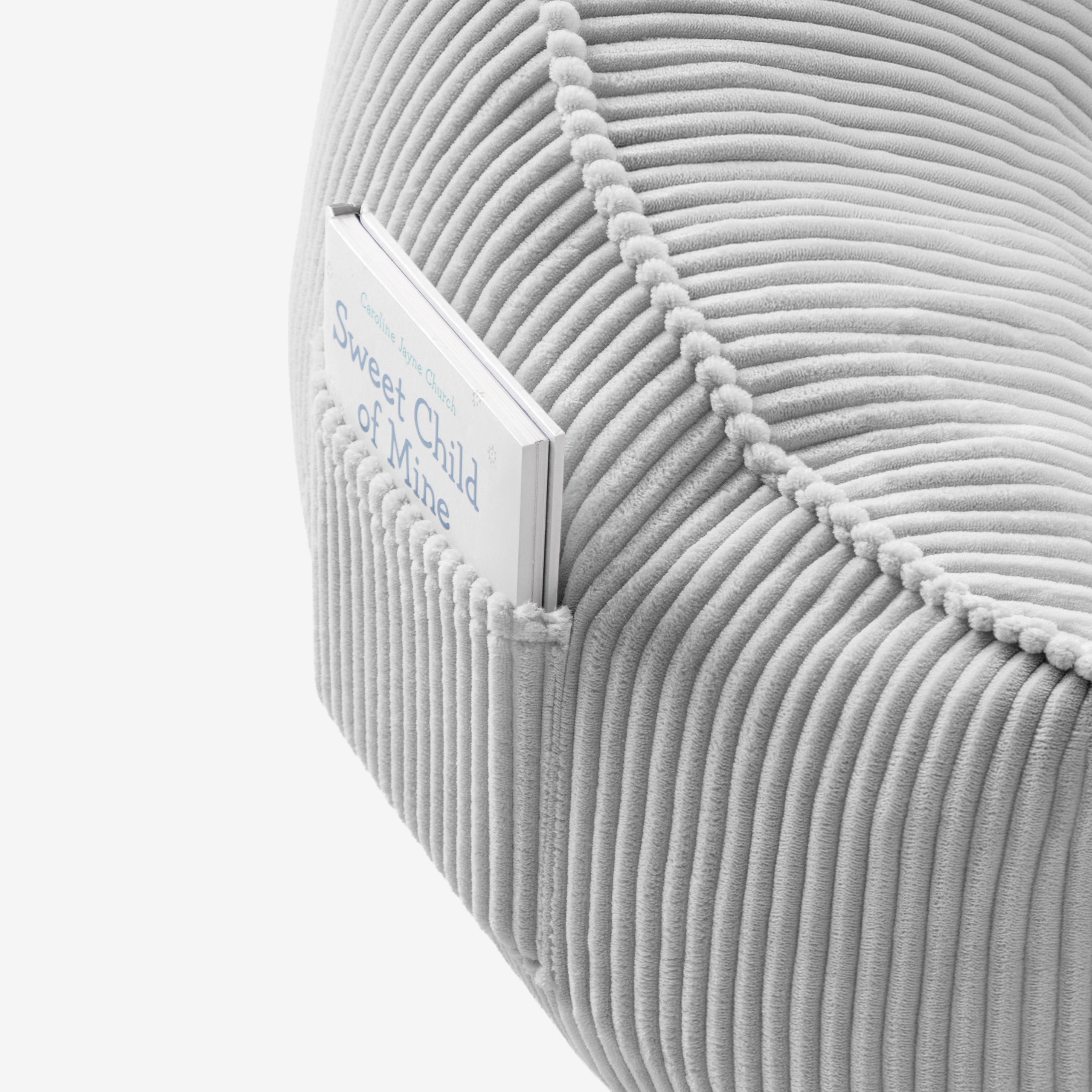 Poltrona pouf in velluto a coste con schienale Mark Adler Comfy 4.0 Grey