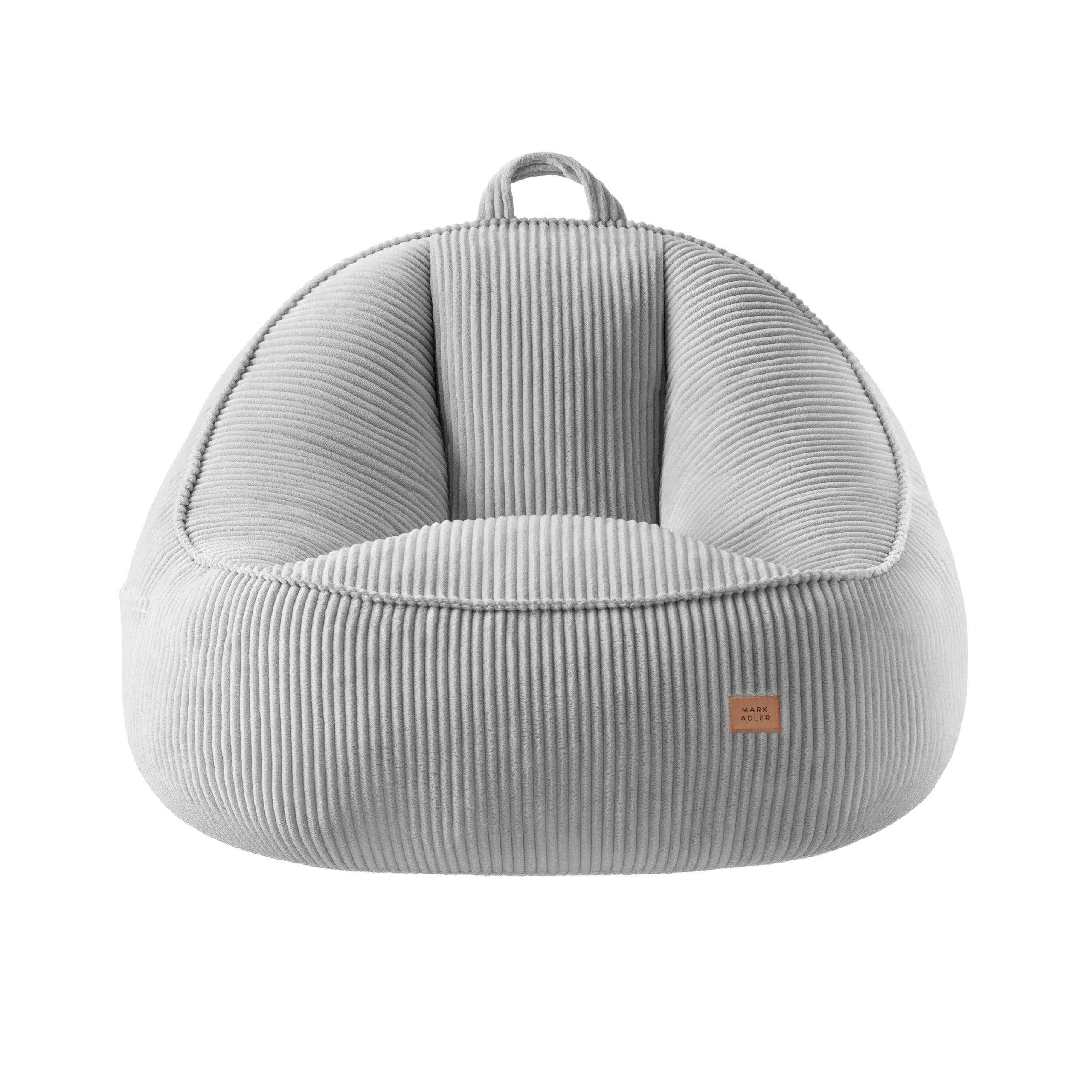 Poltrona pouf in velluto a coste con schienale Mark Adler Comfy 4.0 Grey