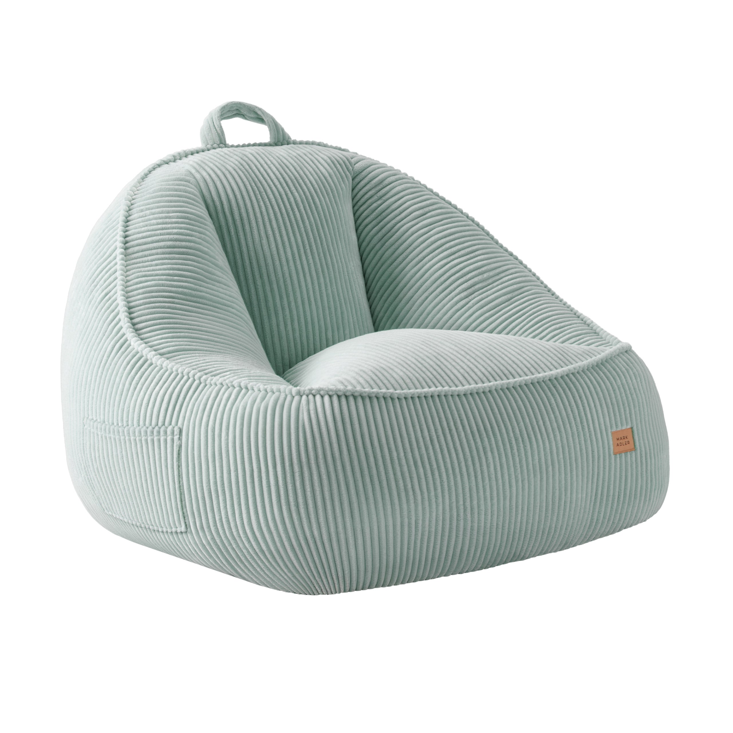Poltrona pouf in velluto a coste con schienale Mark Adler Comfy 4.0 Sage