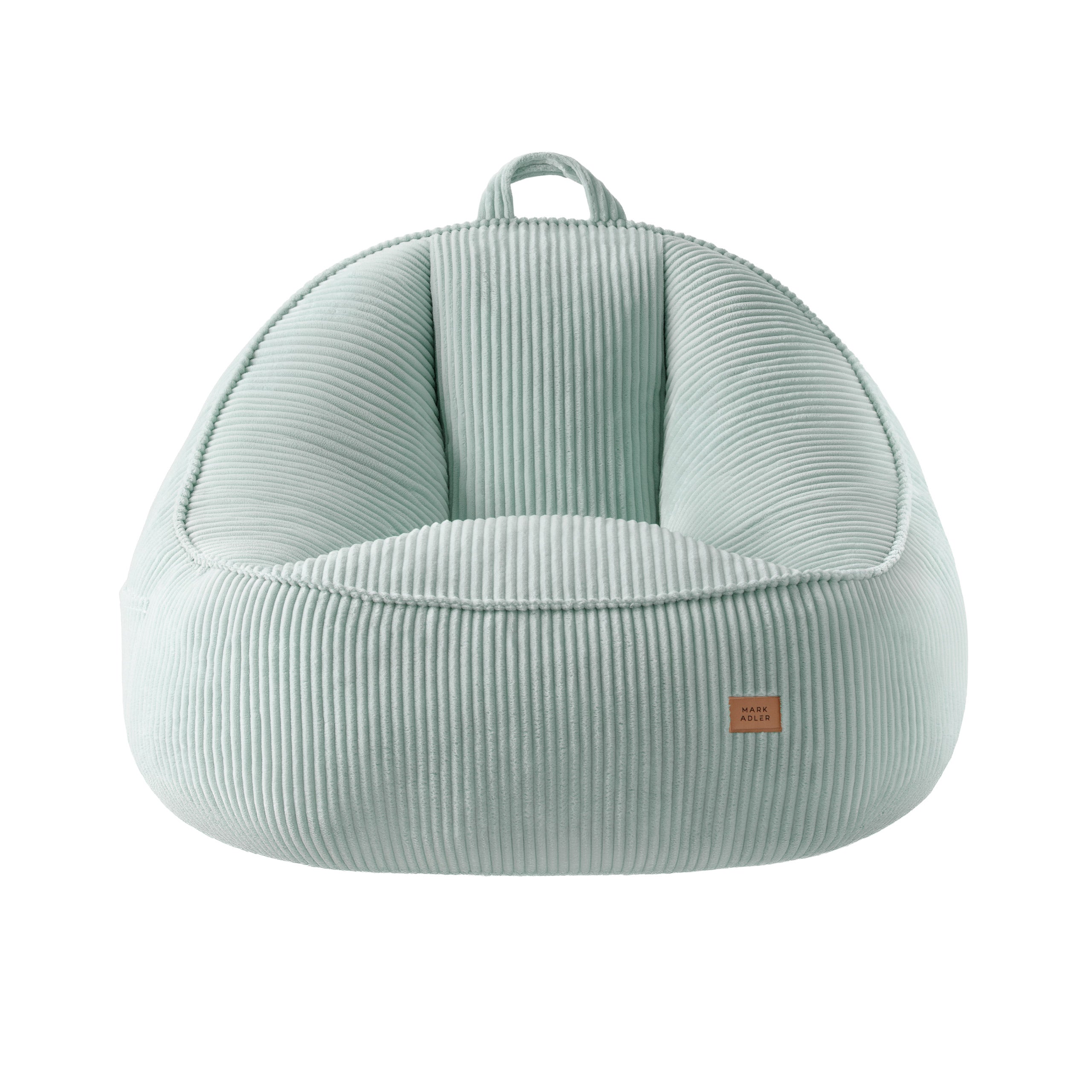 Poltrona pouf in velluto a coste con schienale Mark Adler Comfy 4.0 Sage