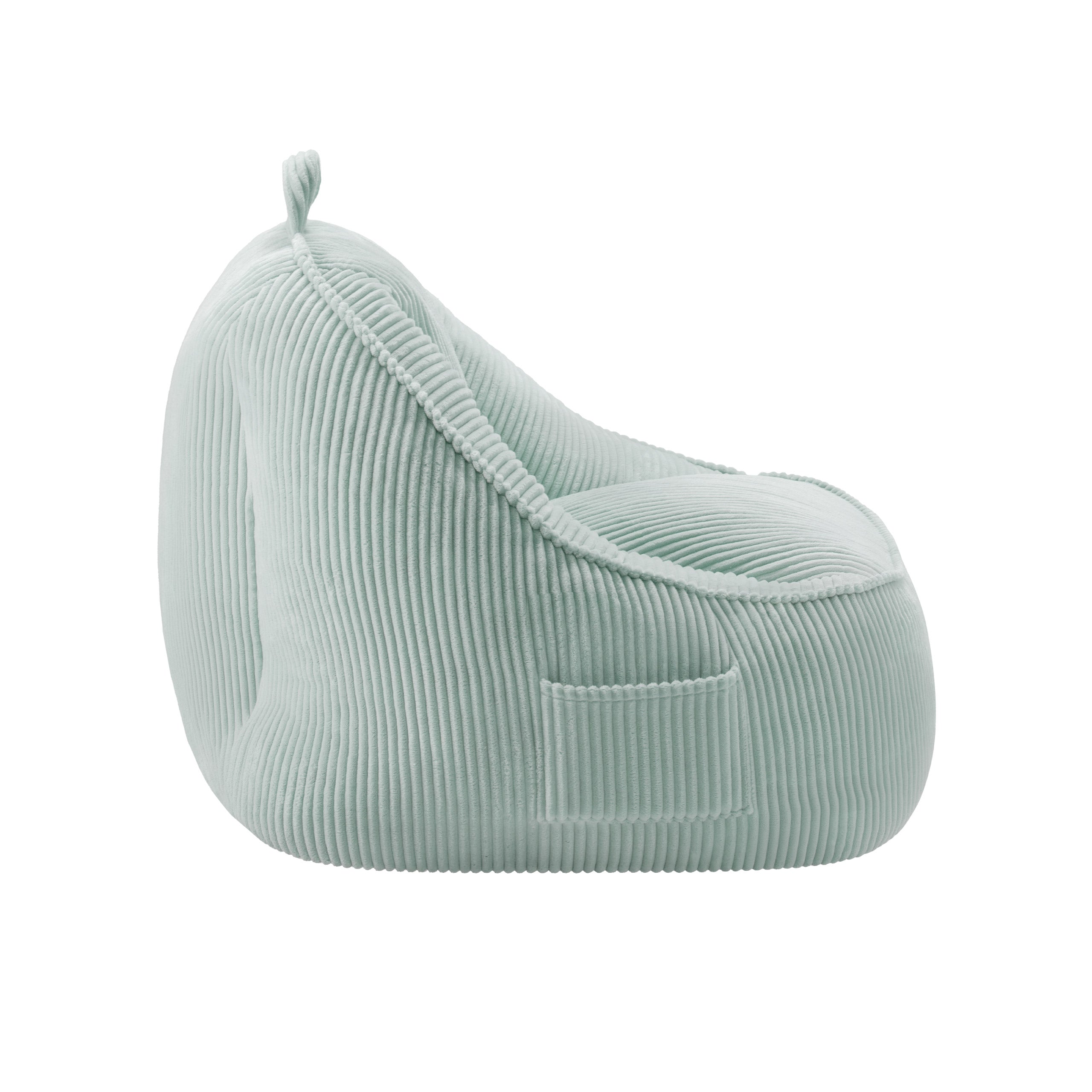 Poltrona pouf in velluto a coste con schienale Mark Adler Comfy 4.0 Sage